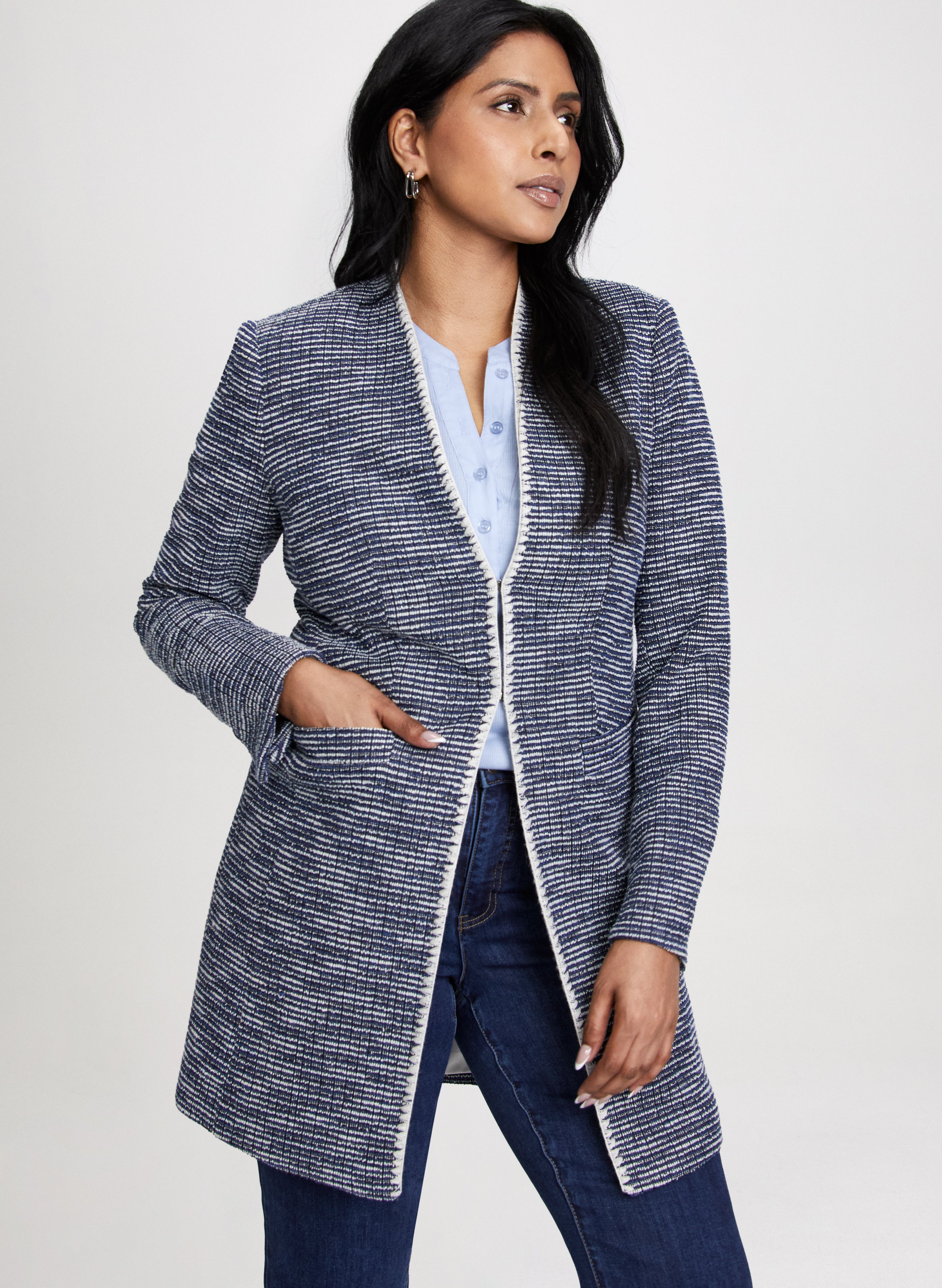 Boucle jacket blue best sale