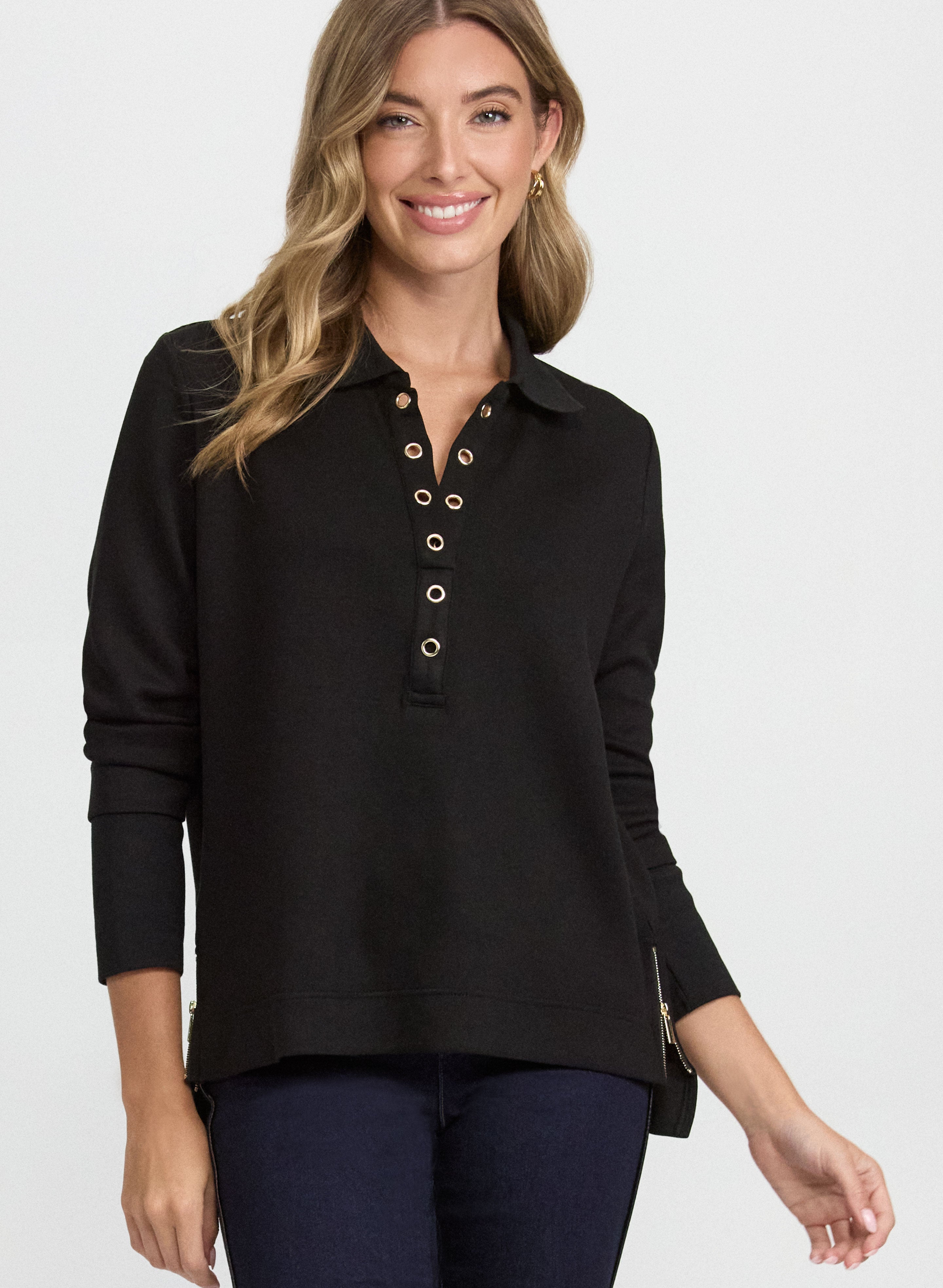 Grommet Placket Top