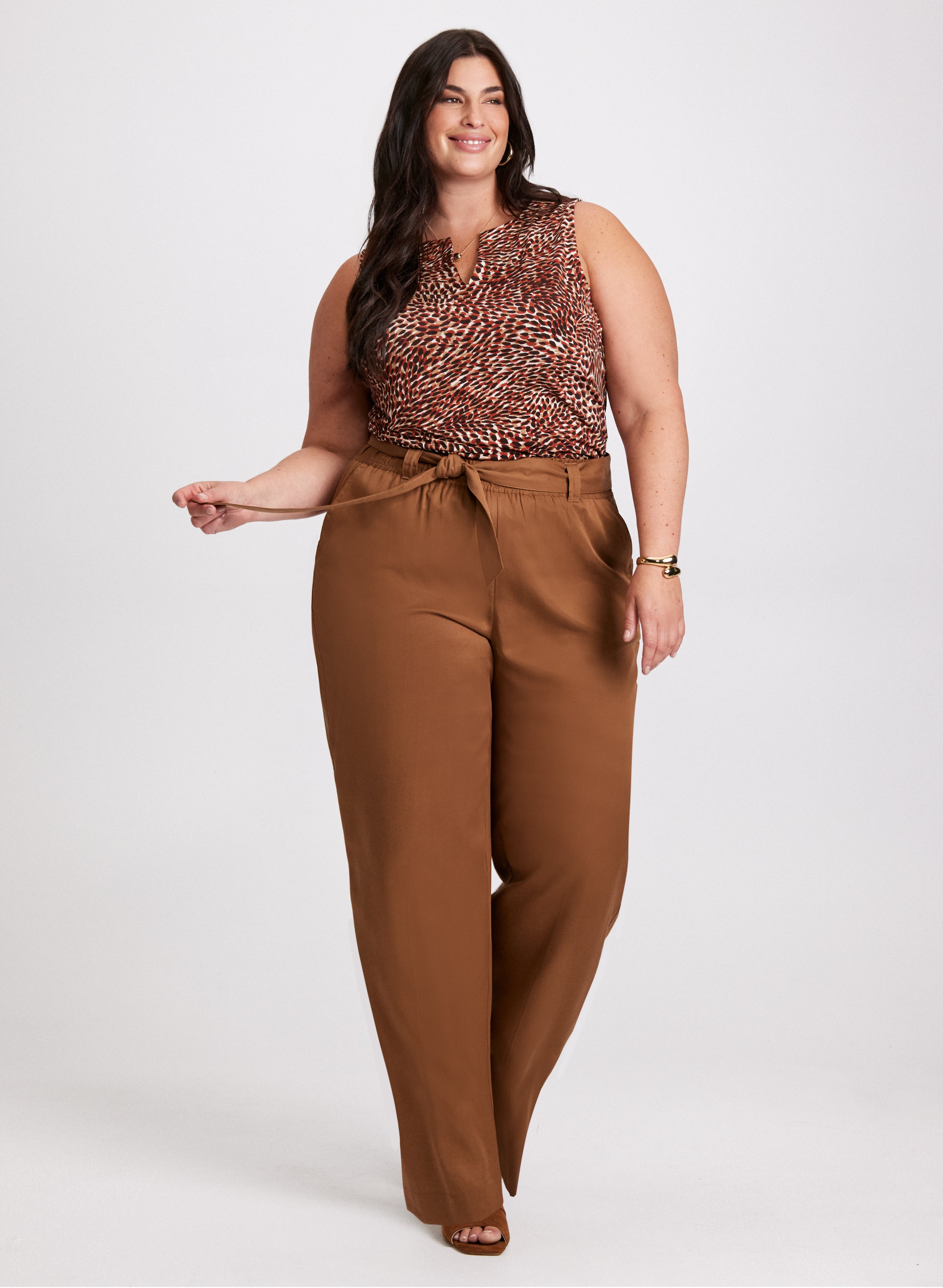 Animal Print Top Wide Leg Pants