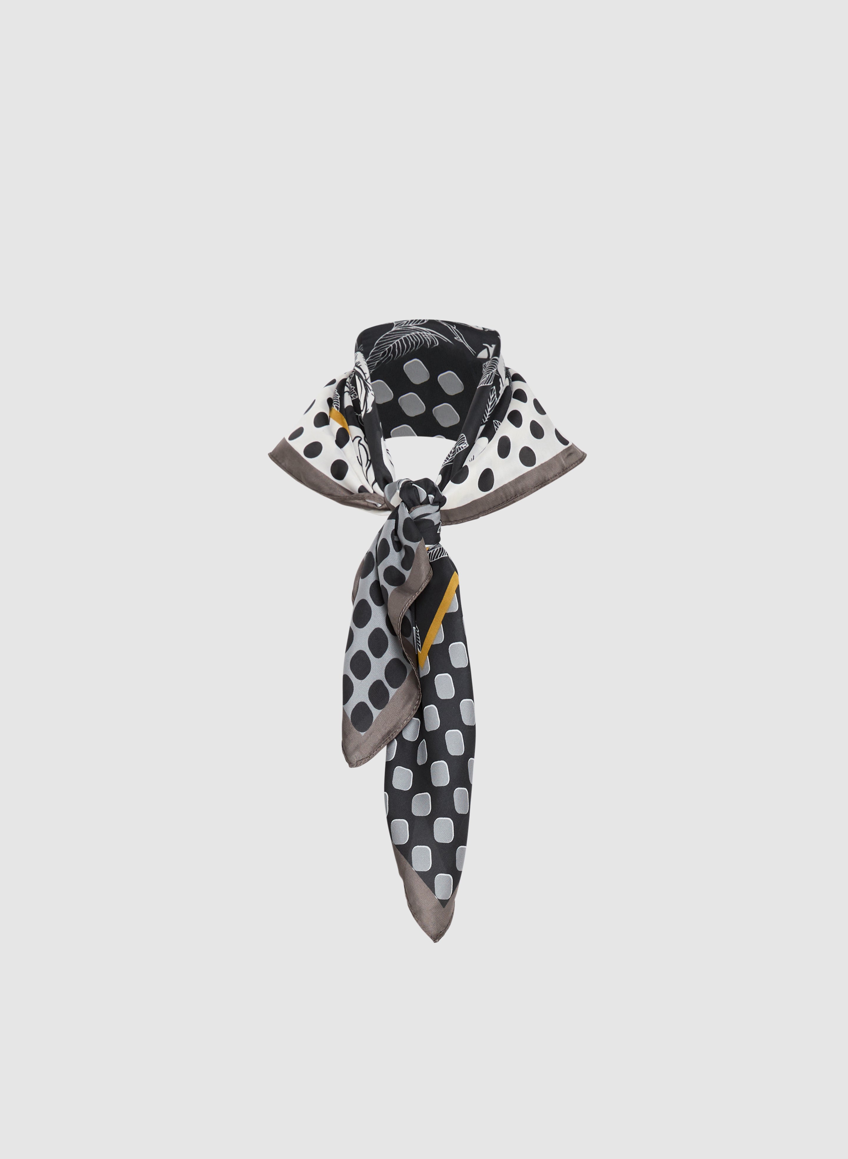 Mixed Print Polka Dot Scarf