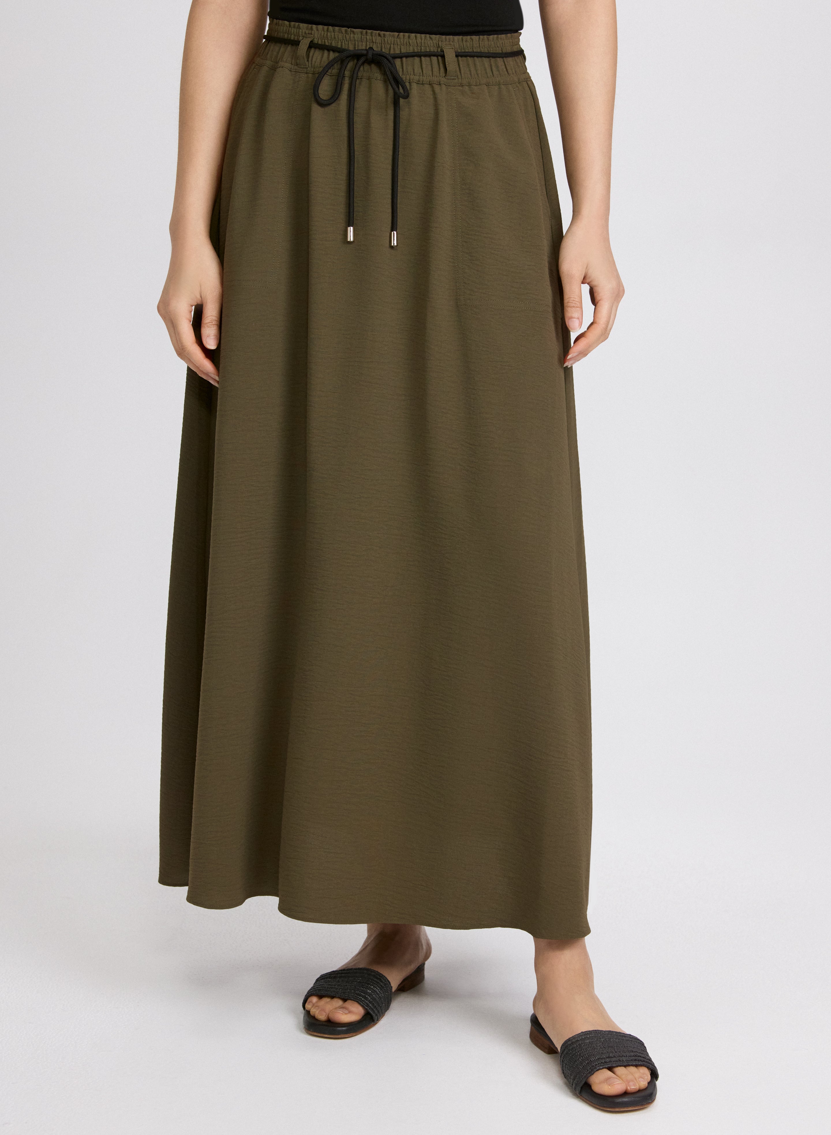 【COLOR iN ID】Thiel shirring skirt pants COLOR iN ID】Thiel shirring skirt pants Layered Pleated