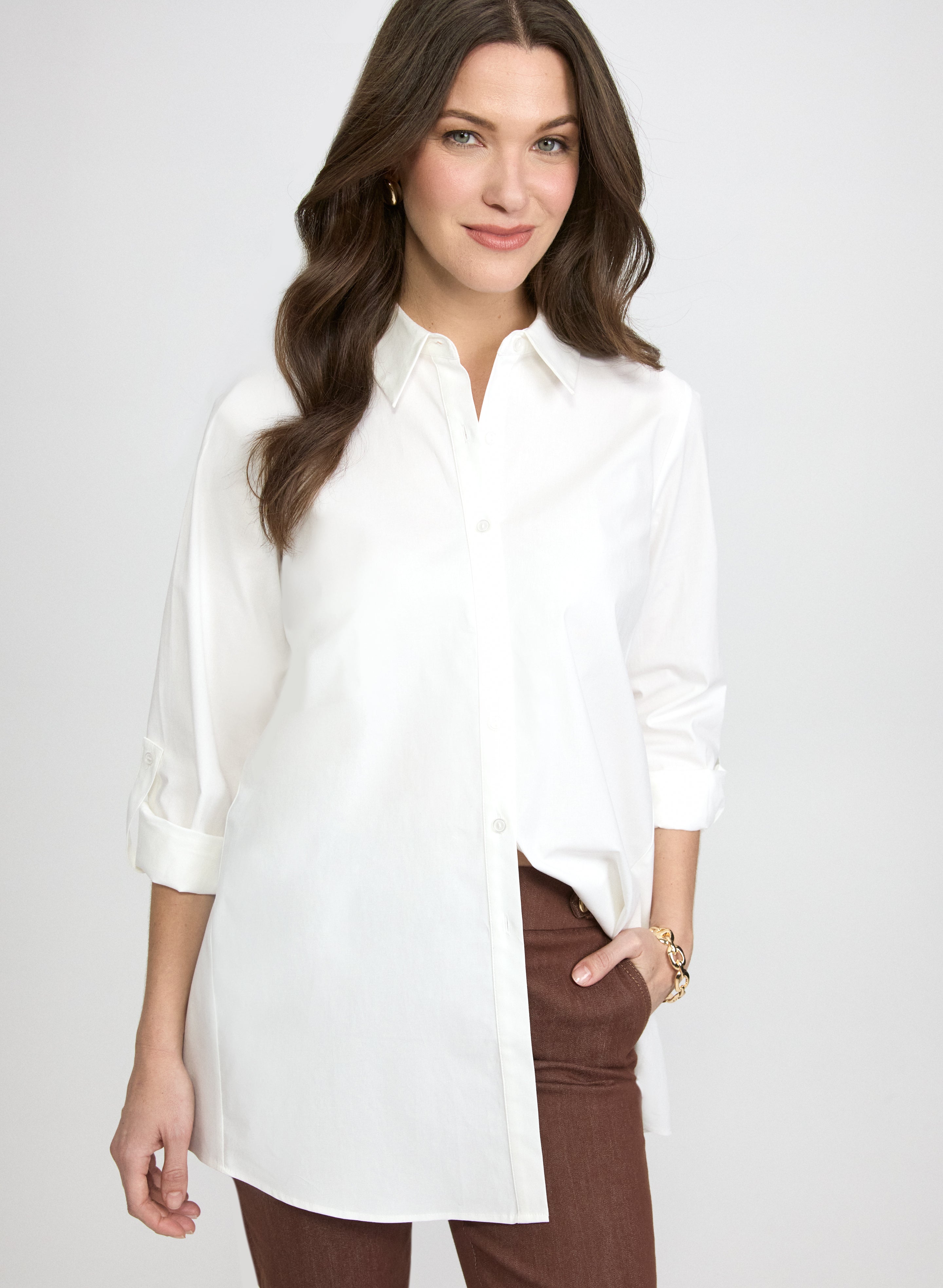 Button-Down Tunic Blouse