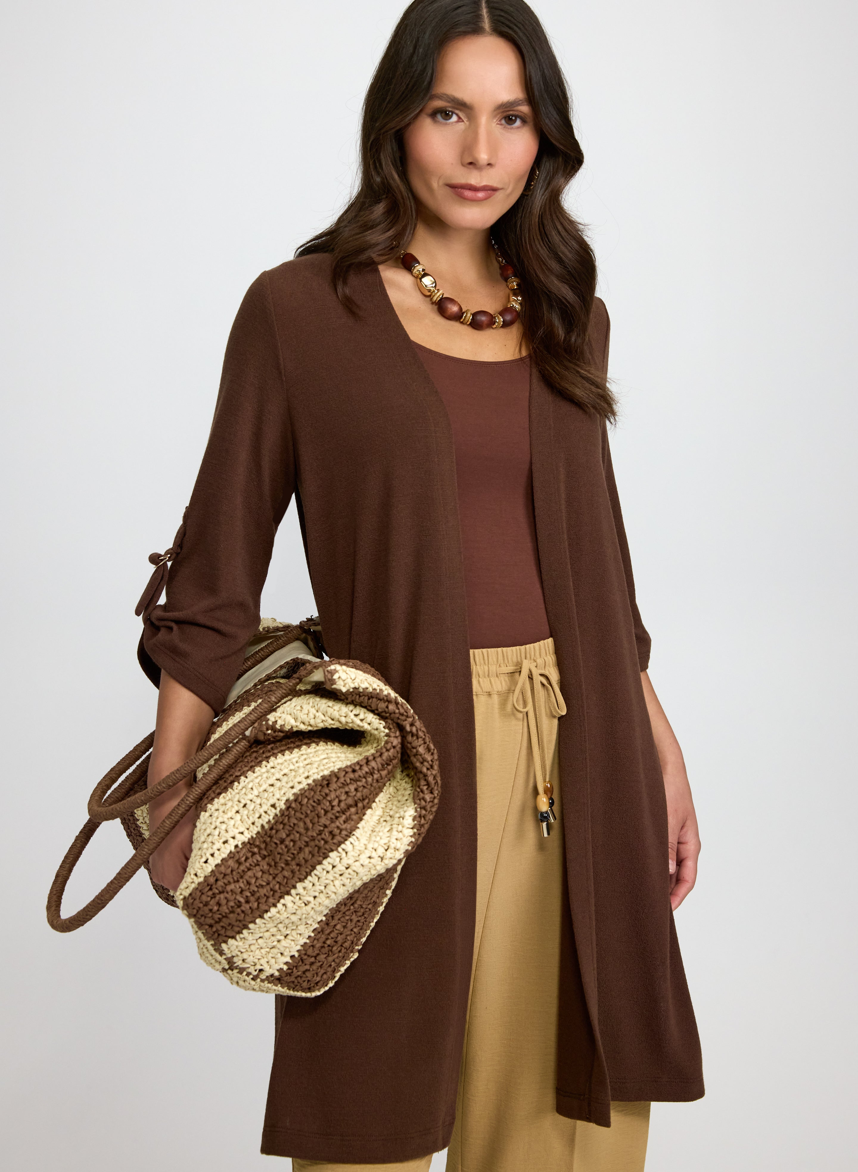 Long Open-Front Cardigan
