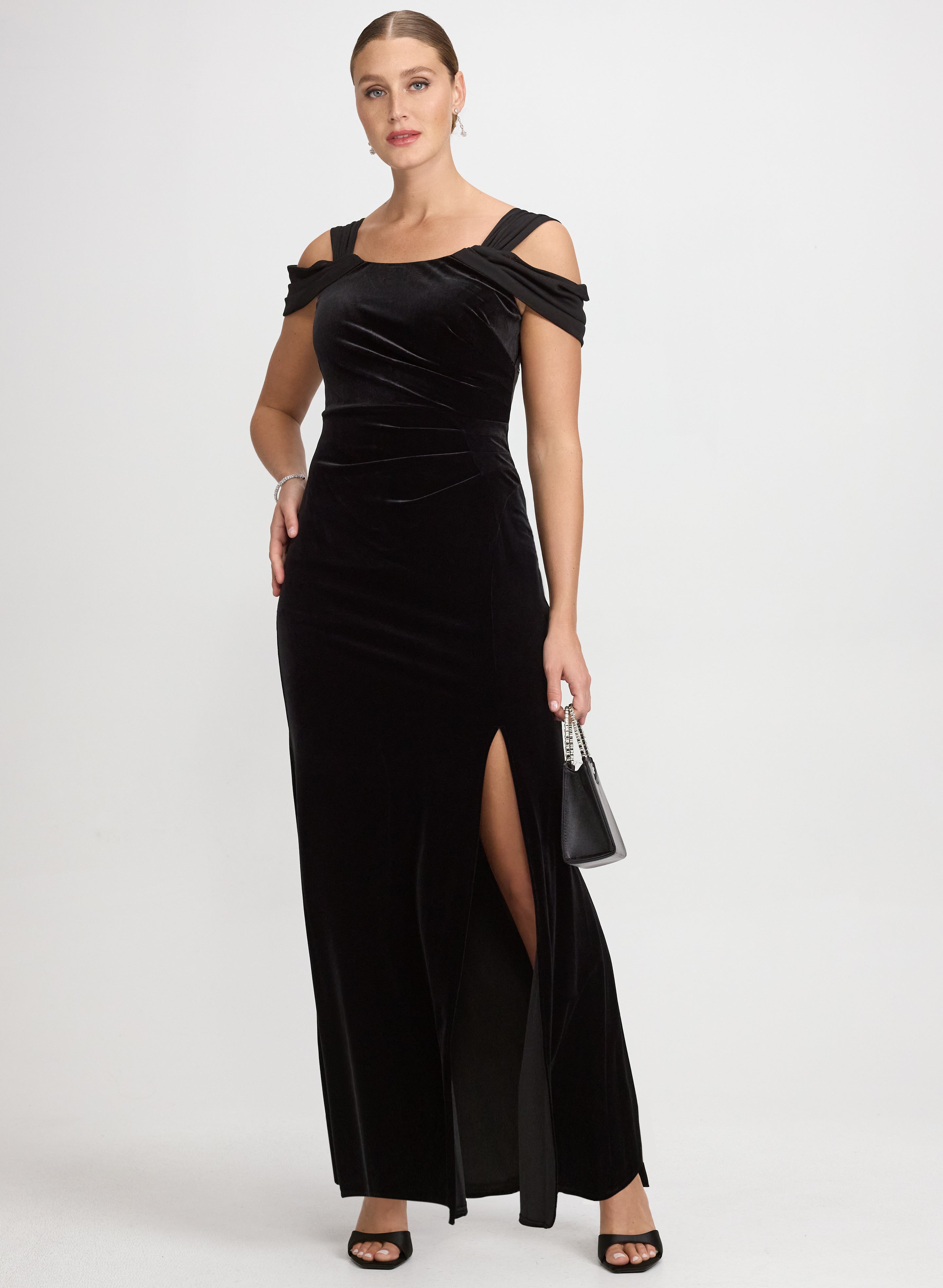 Velvet Cold-Shoulder Dress Velvet Cold-Shoulder Dress