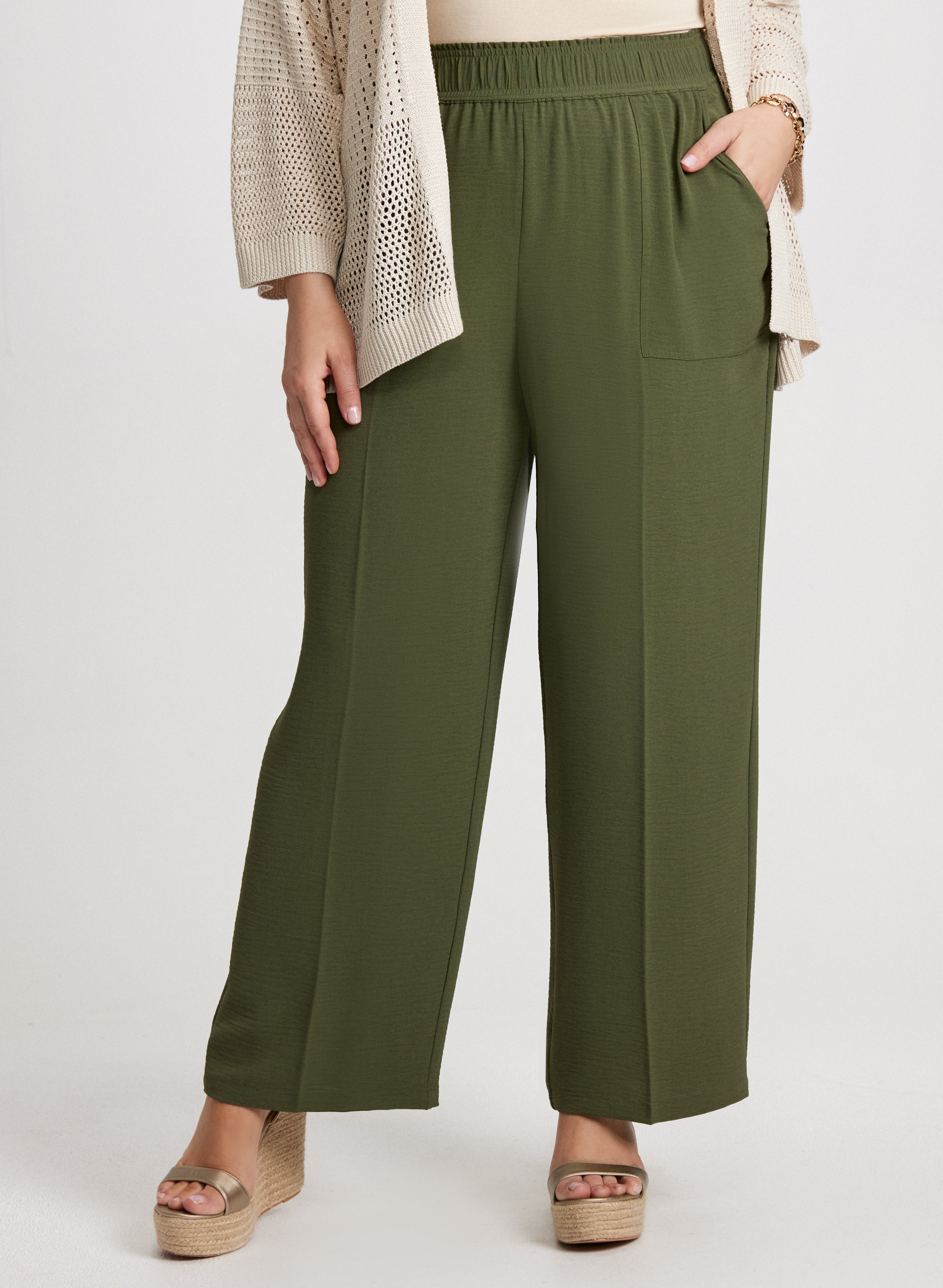 Crepe Pull-On Pants