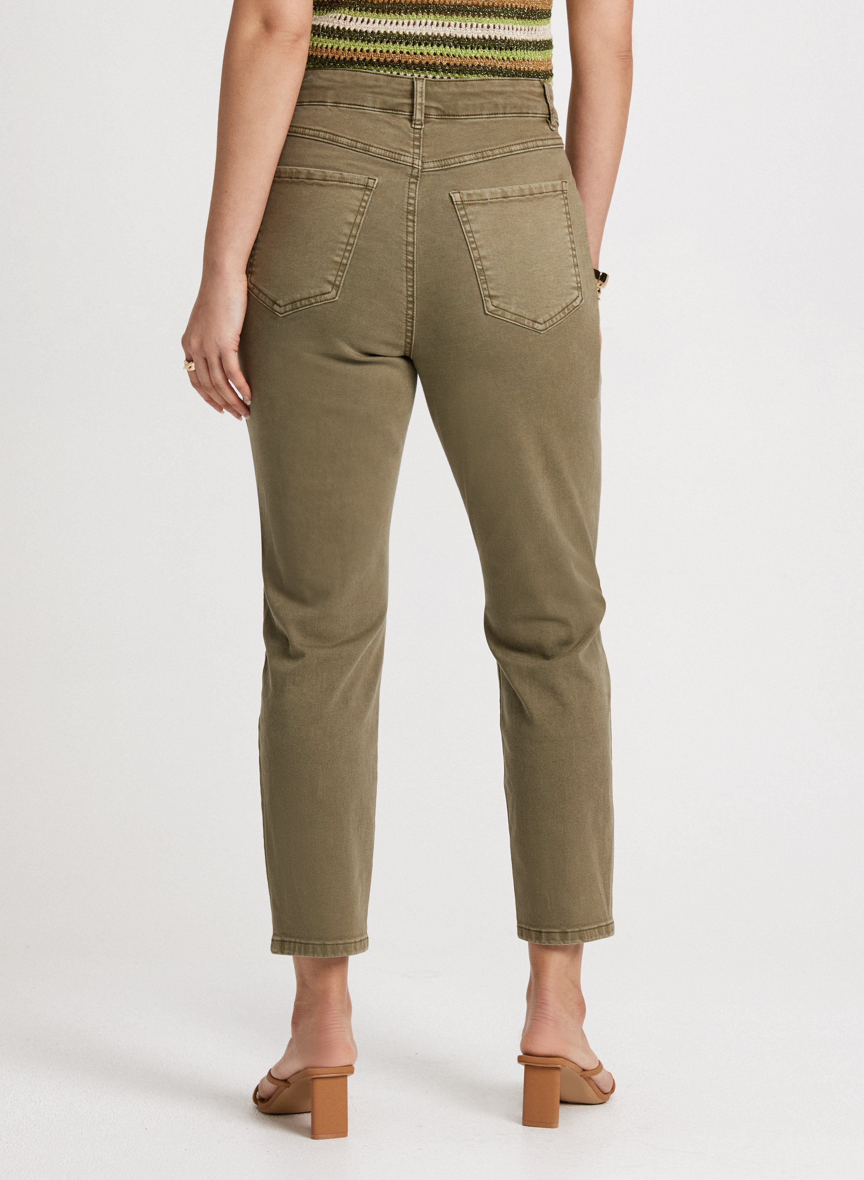 High waisted khaki jeans best sale