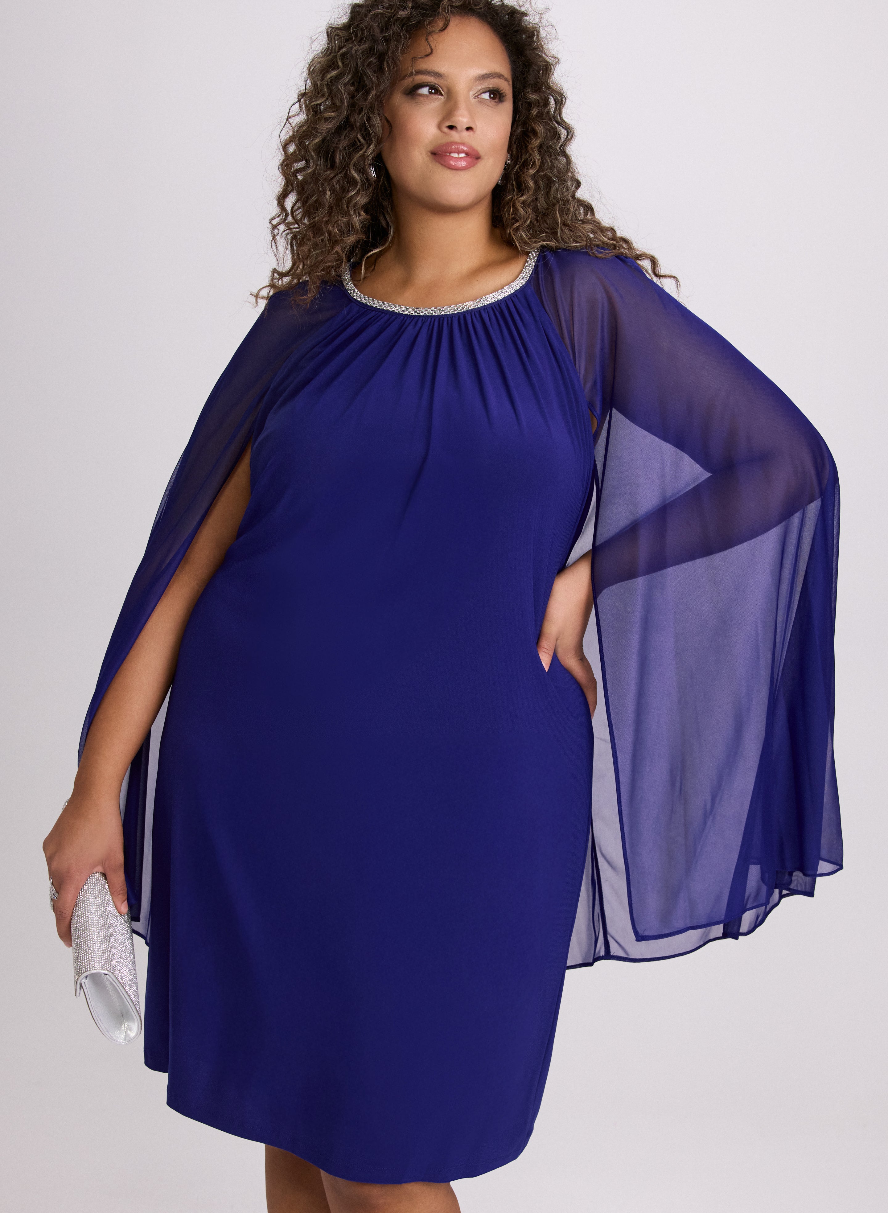 Jersey Dress & Chiffon Cape