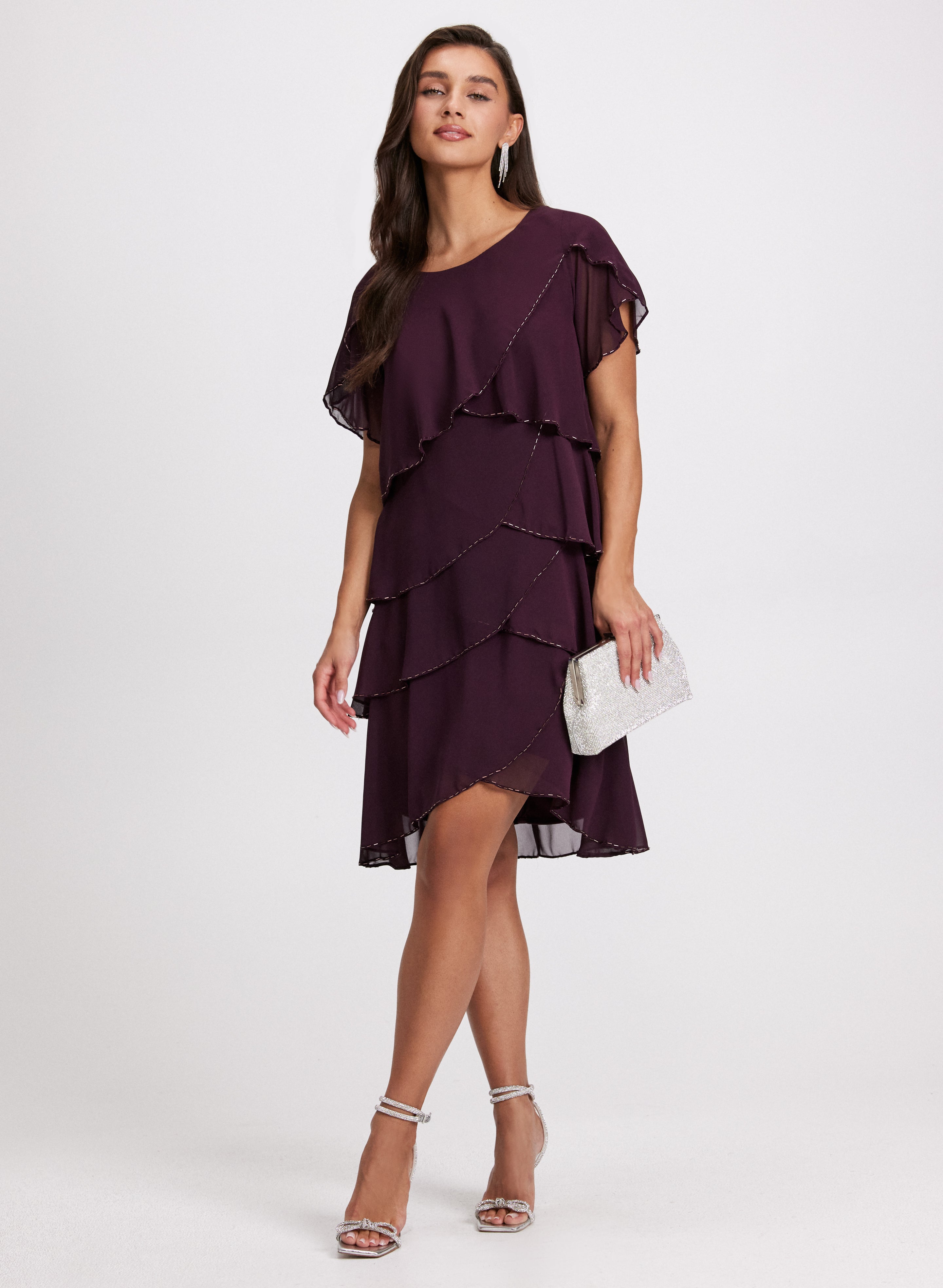 Tiered Chiffon Cocktail Dress