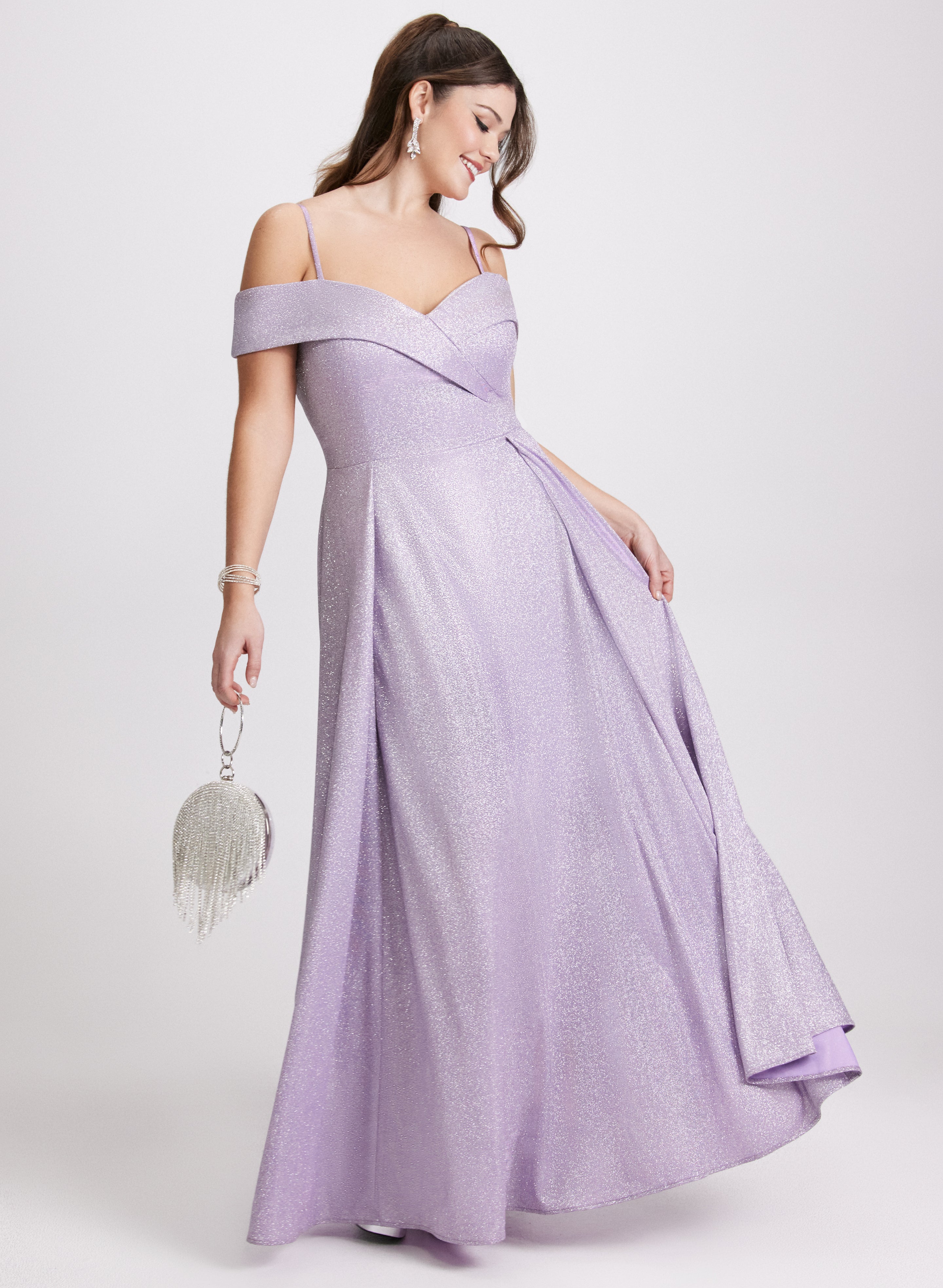 Glitter Off-The-Shoulder Dress