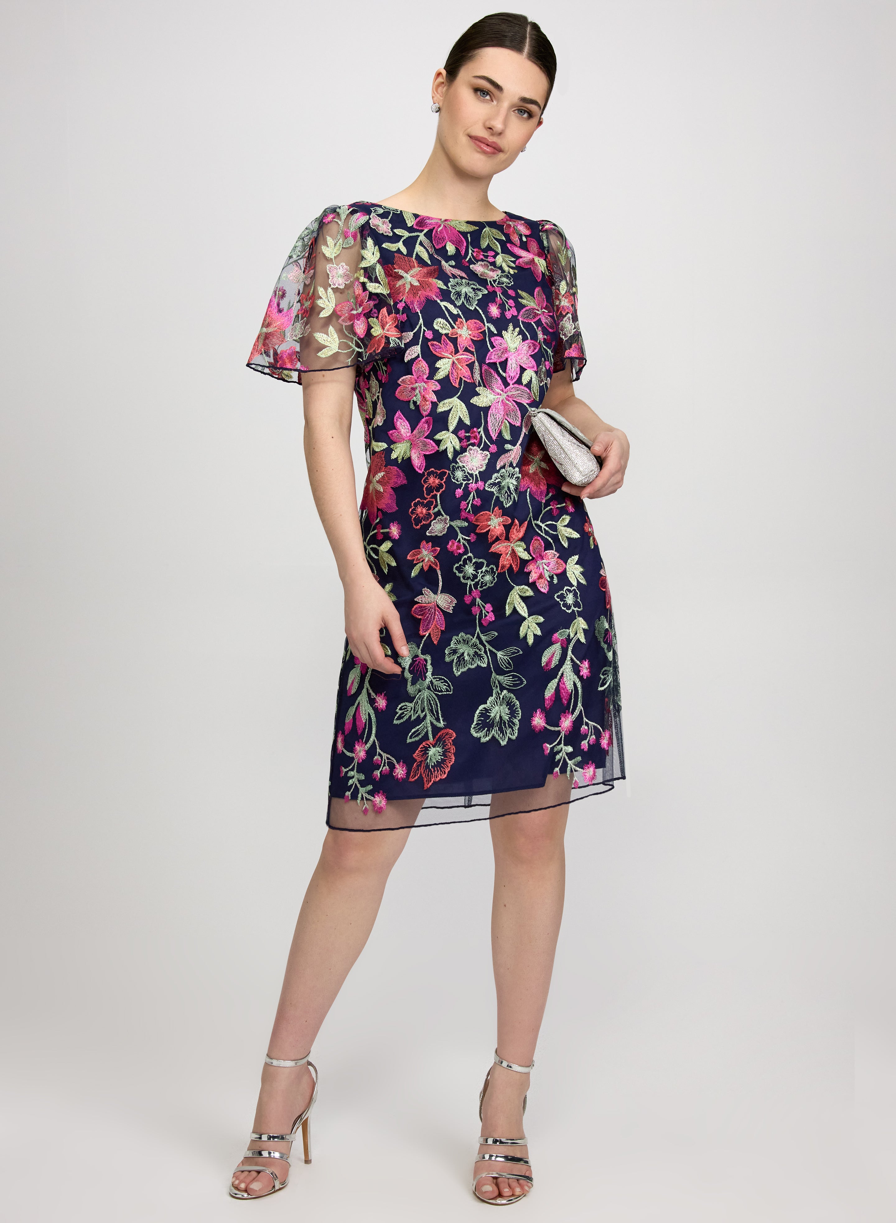 Floral Embroidered Mesh Dress Floral Embroidered Mesh Dress