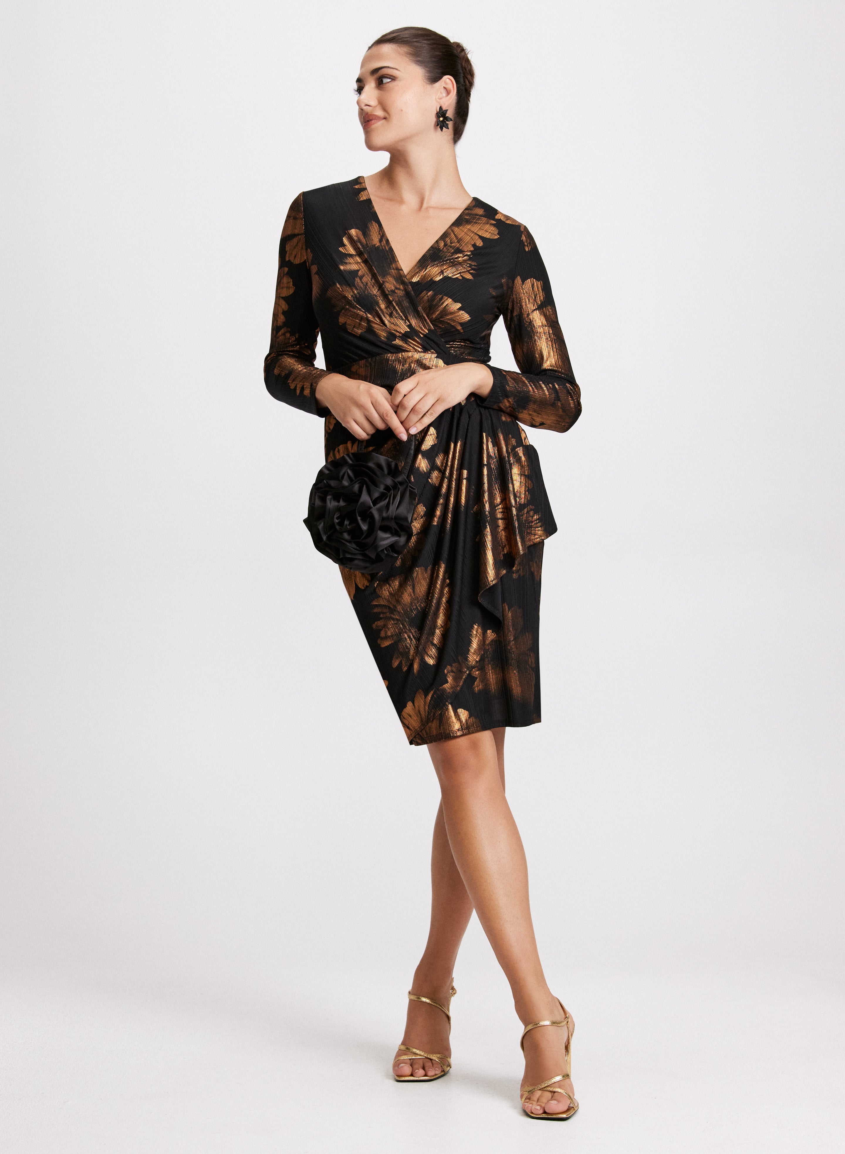 Black patterned dresses hotsell