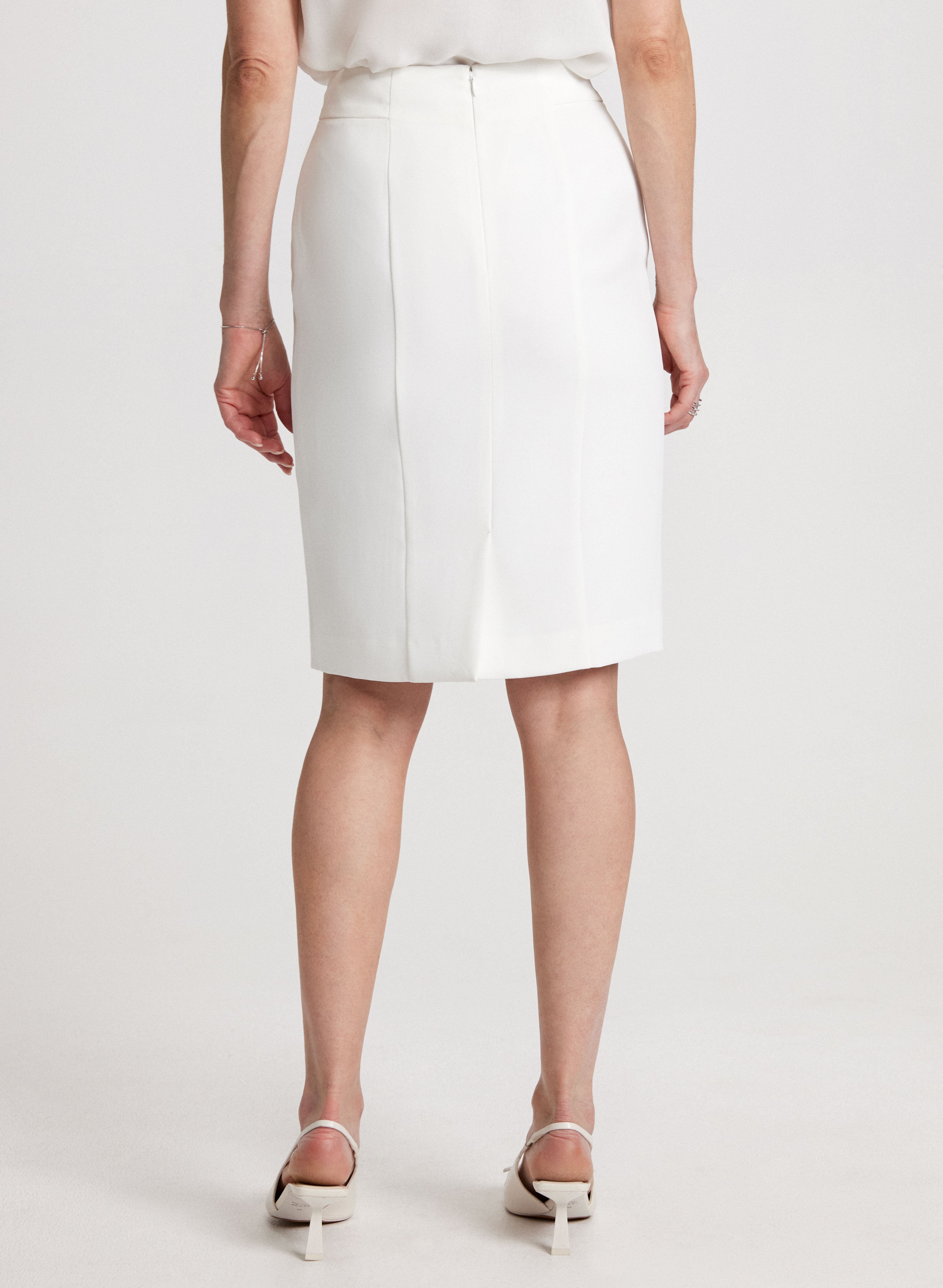 White Pencil Women Shapewear Skirt, Ladies Cotton with Drawstring