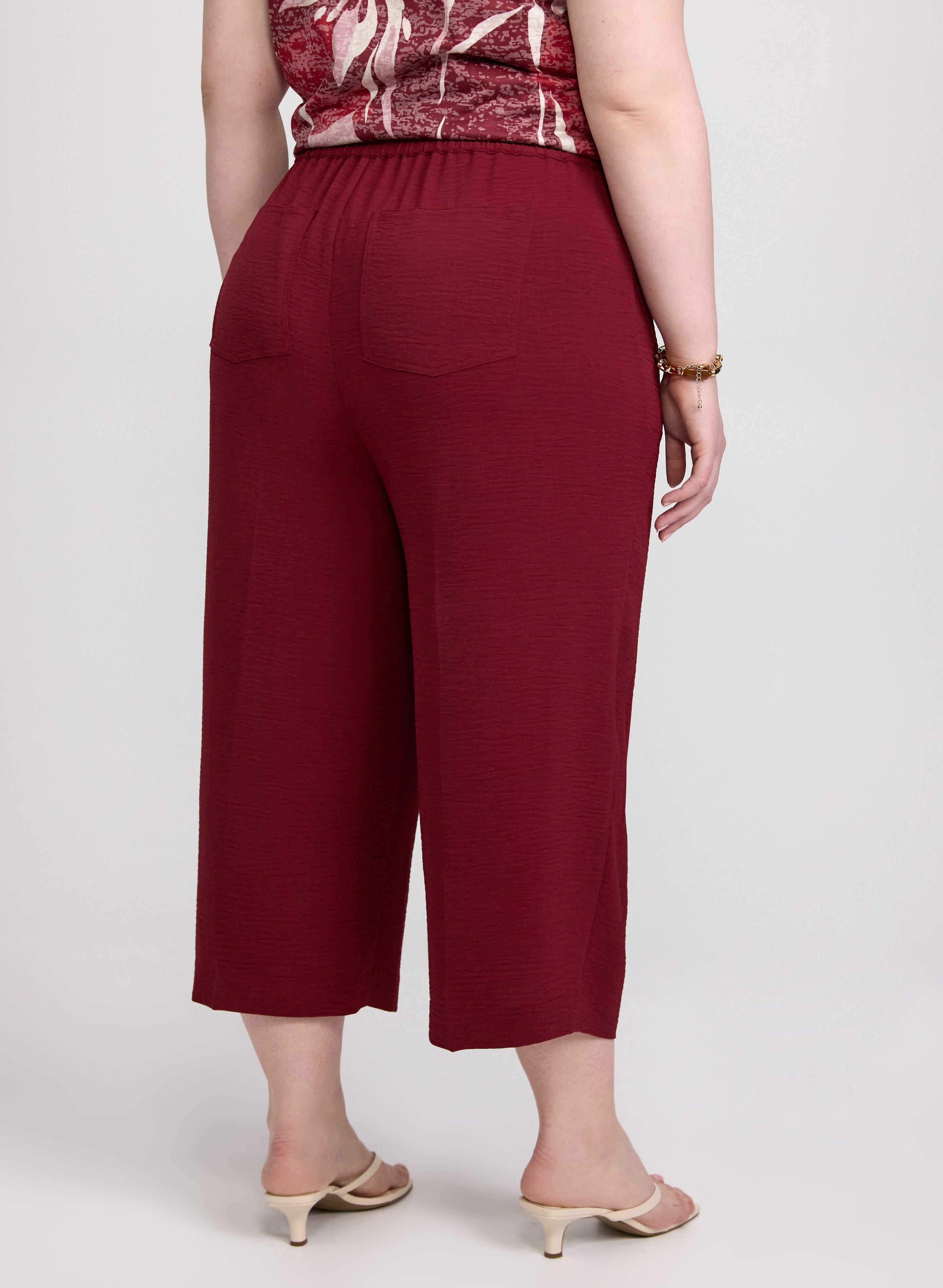 Crinkle Wide-Leg Pants
