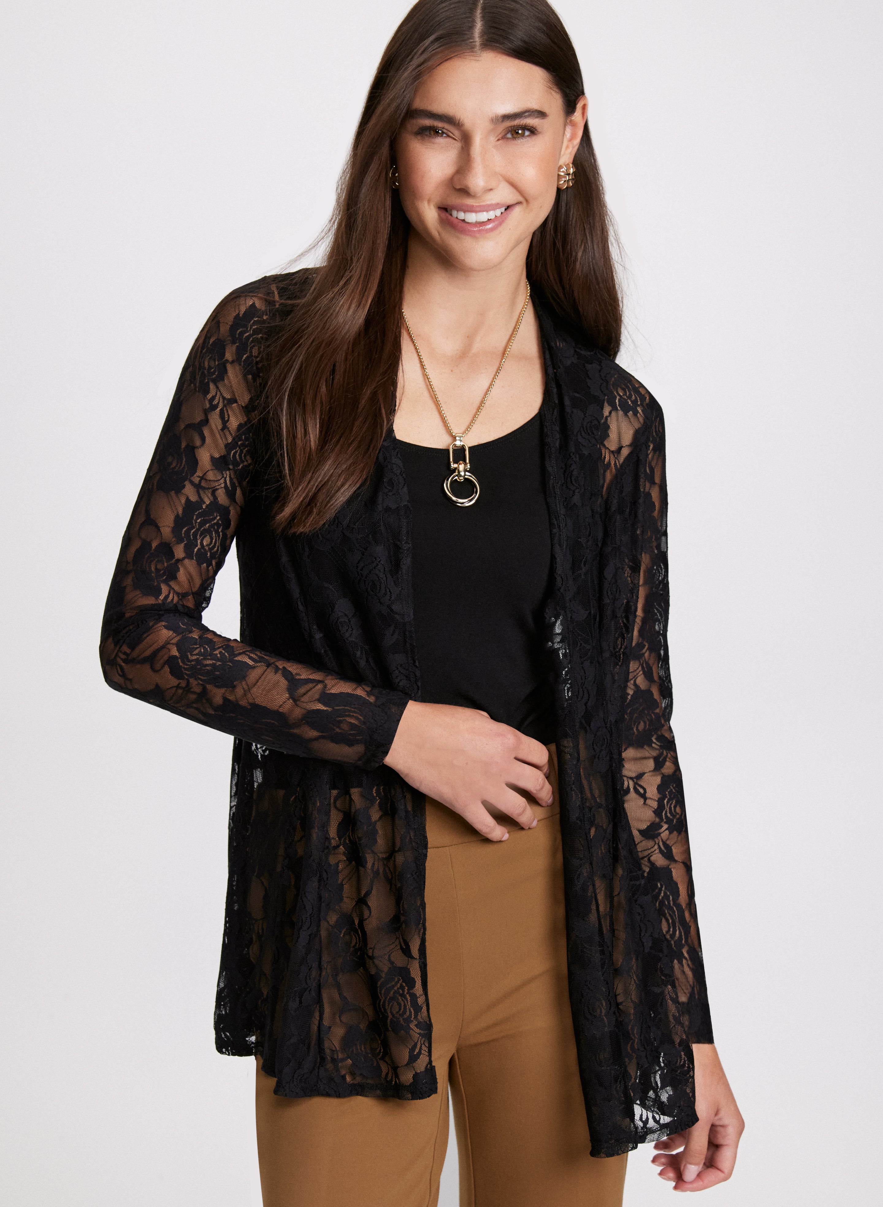 Sheer Lace Cover-Up Top