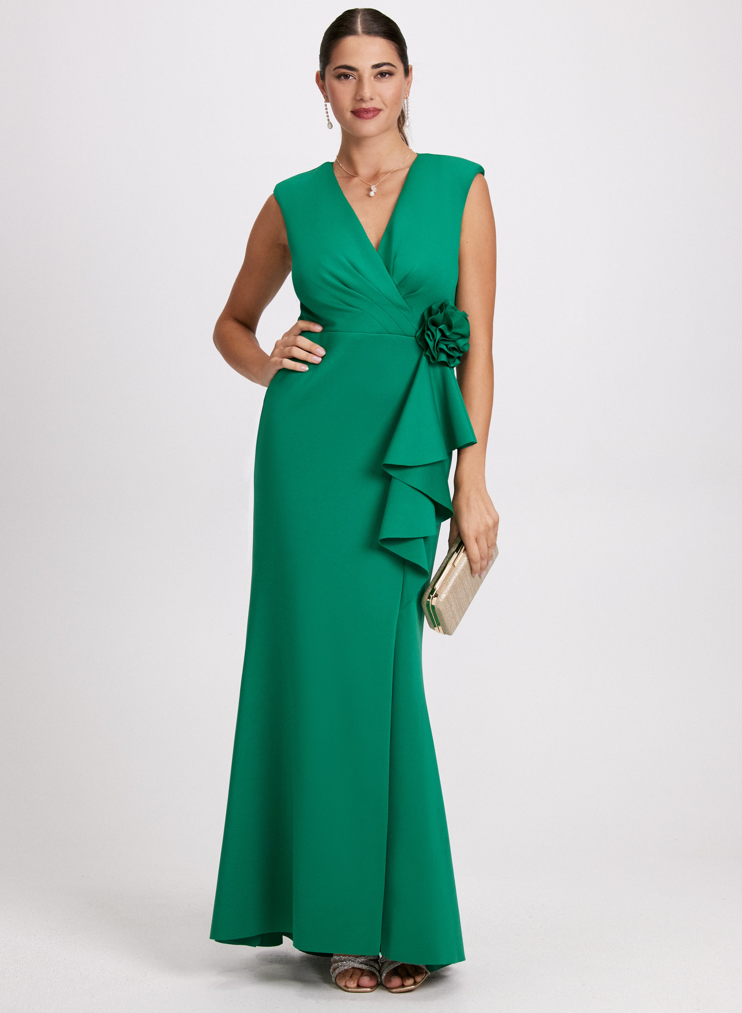 Evening Dresses Laura Womens Dresses Flower Detail Crossneck Evening Dress Evening Dresses Laura Womens Dresses Flower Detail Crossneck Evening Dress