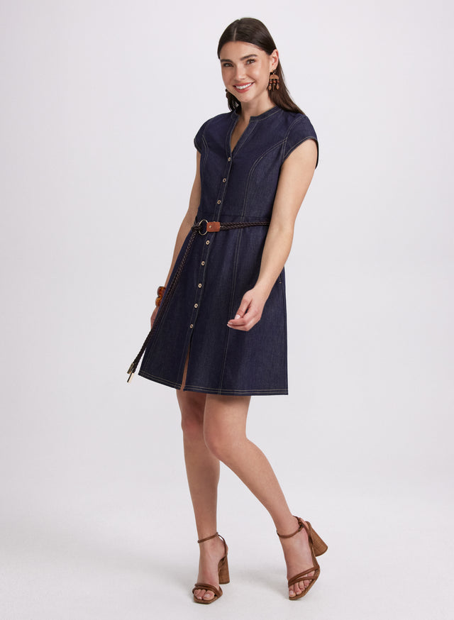 Denim button down dress /XL