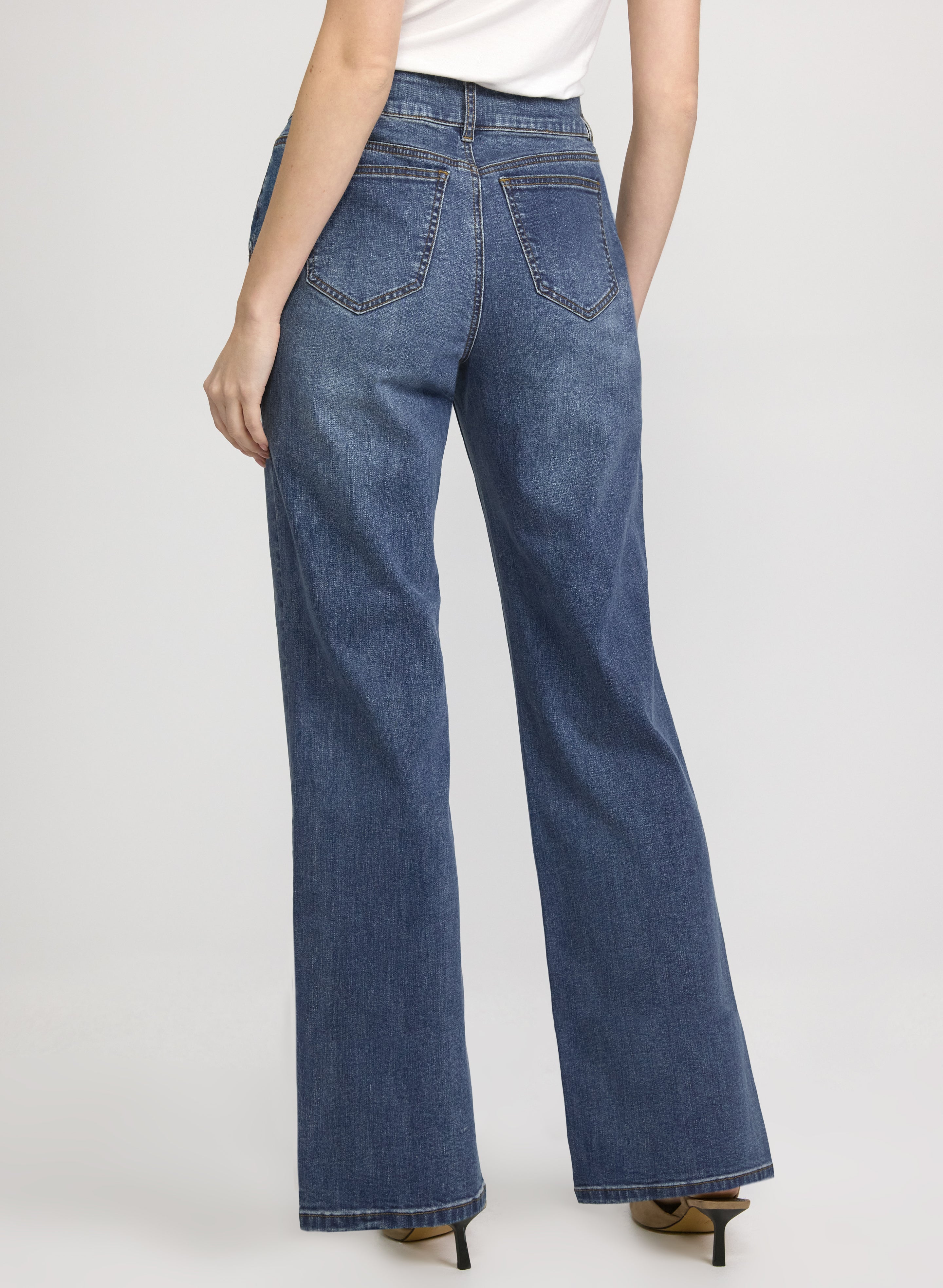 パンツ VALLAD BLUE AUTHENTIC FLARE DENIM Pinched Seam Flare-Leg Jeans