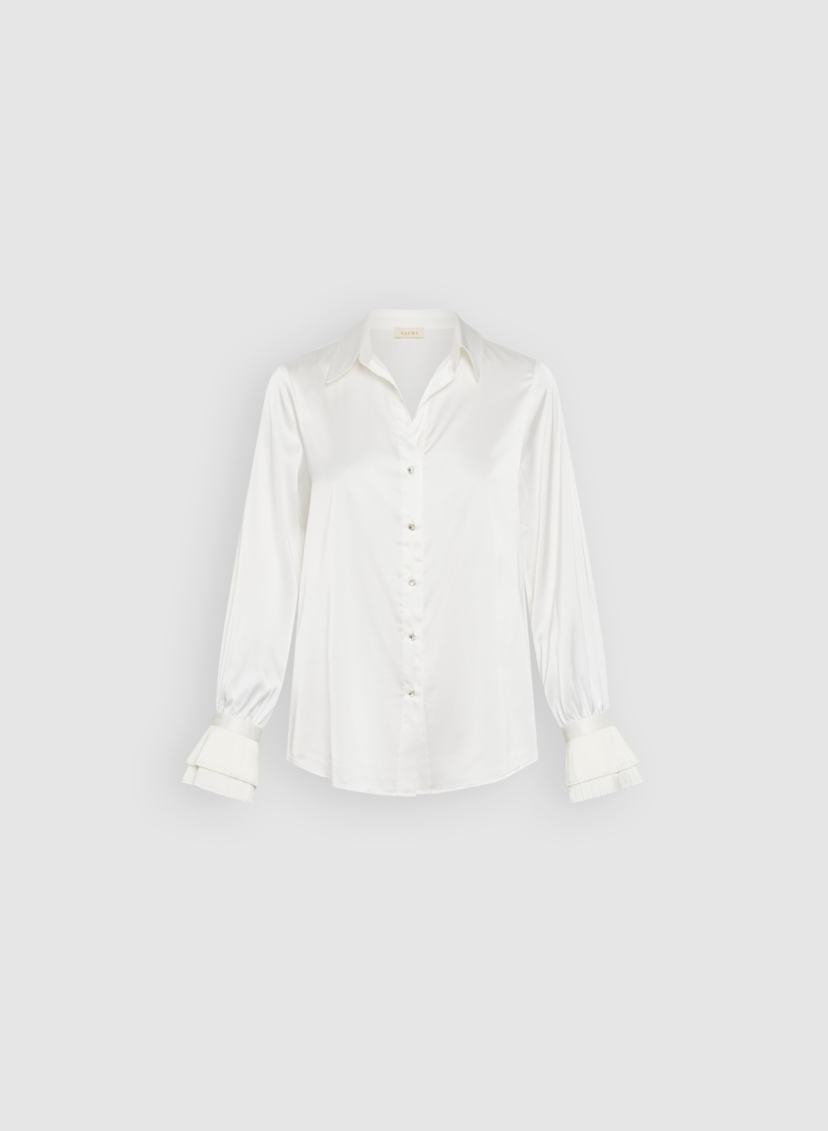 ELS-CA13157 IVORY JEWEL BUTTONS BLOUSE