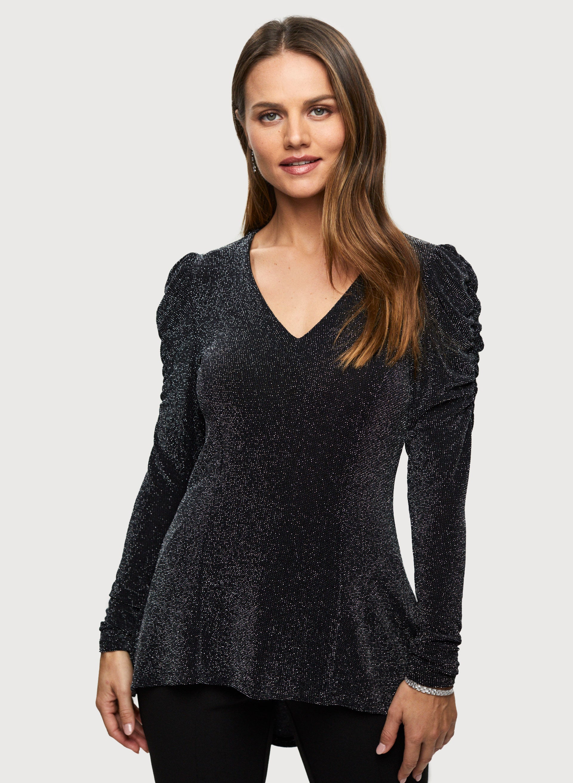 Black shimmer top online