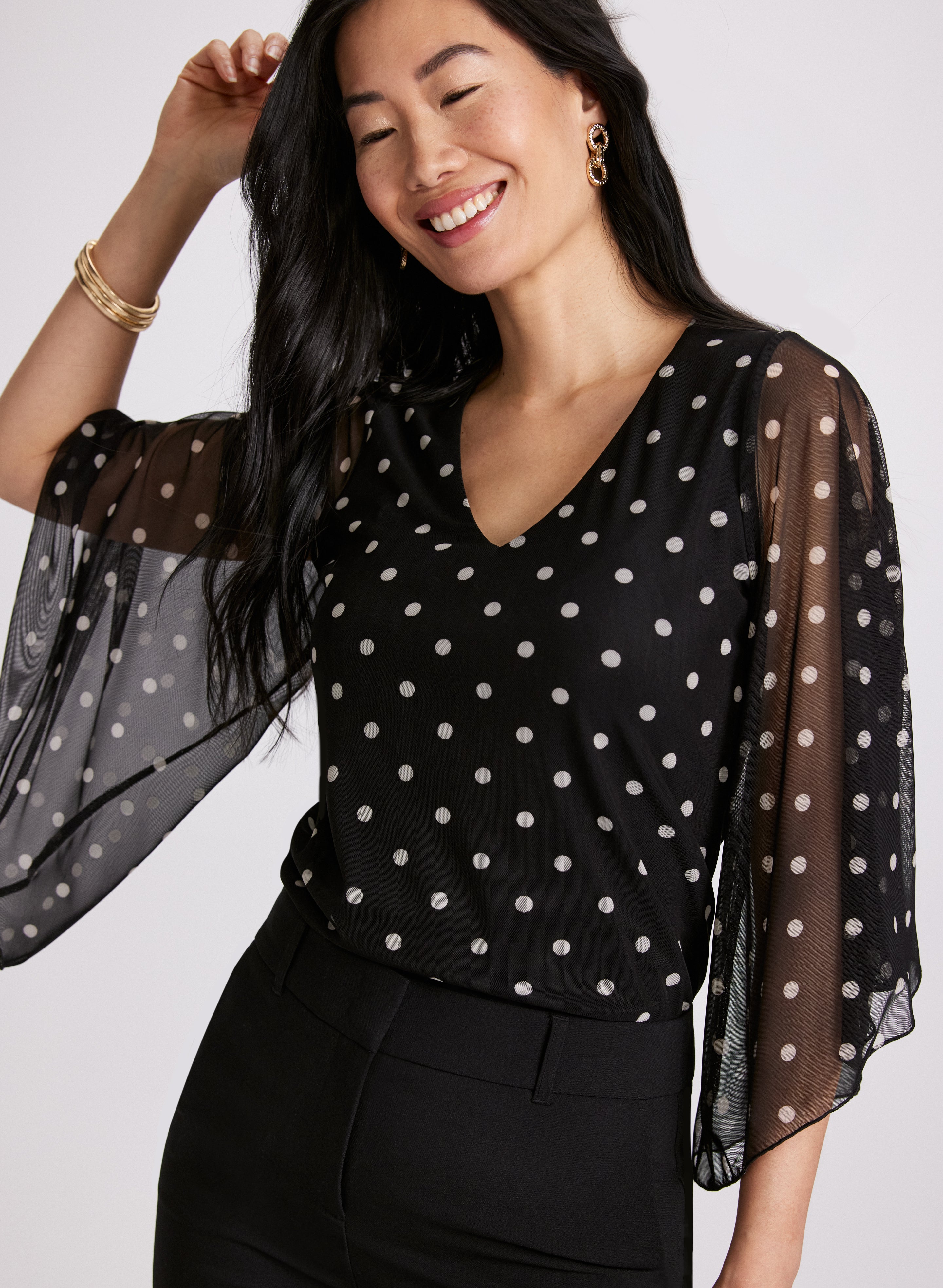 トップス muguet drost border tops Long Sleeve Pointelle Top-Multi Bows | Boden USA
