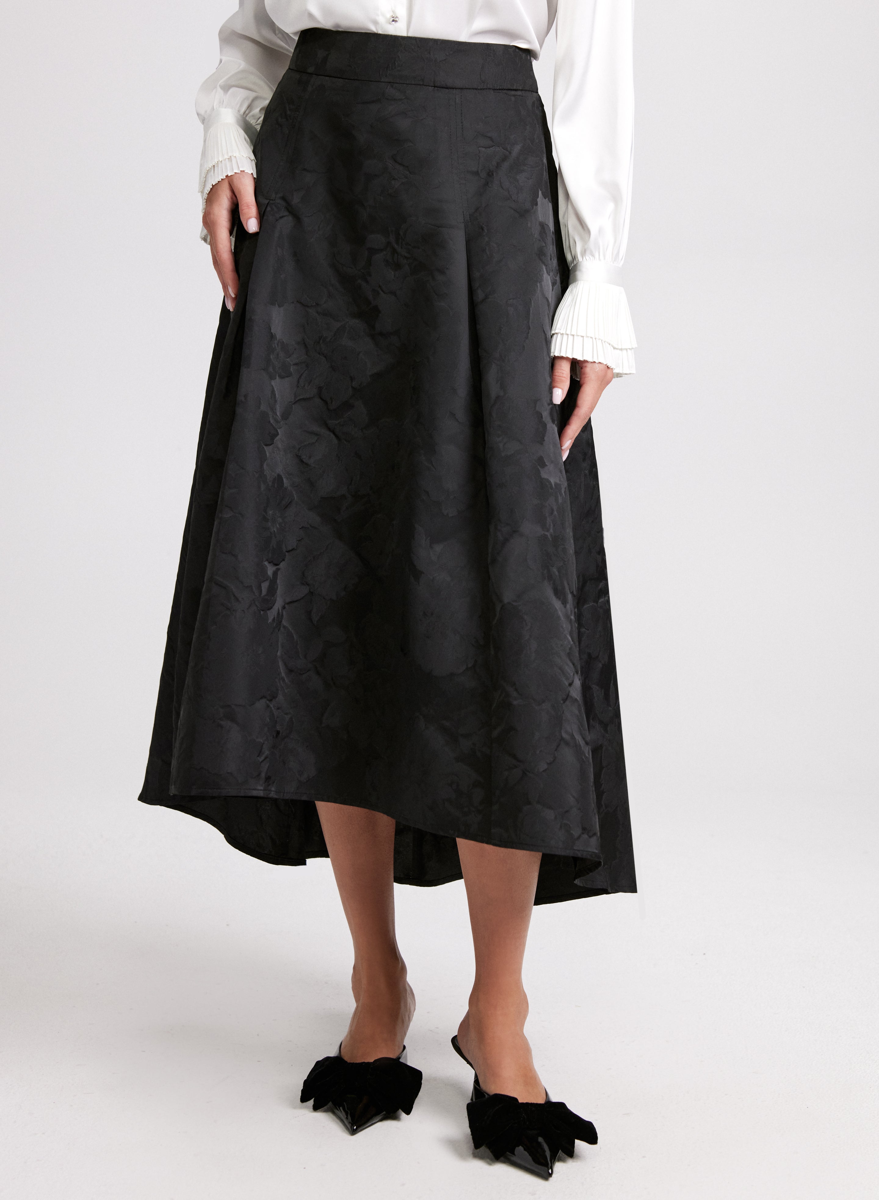 Long black jacquard skirt best sale