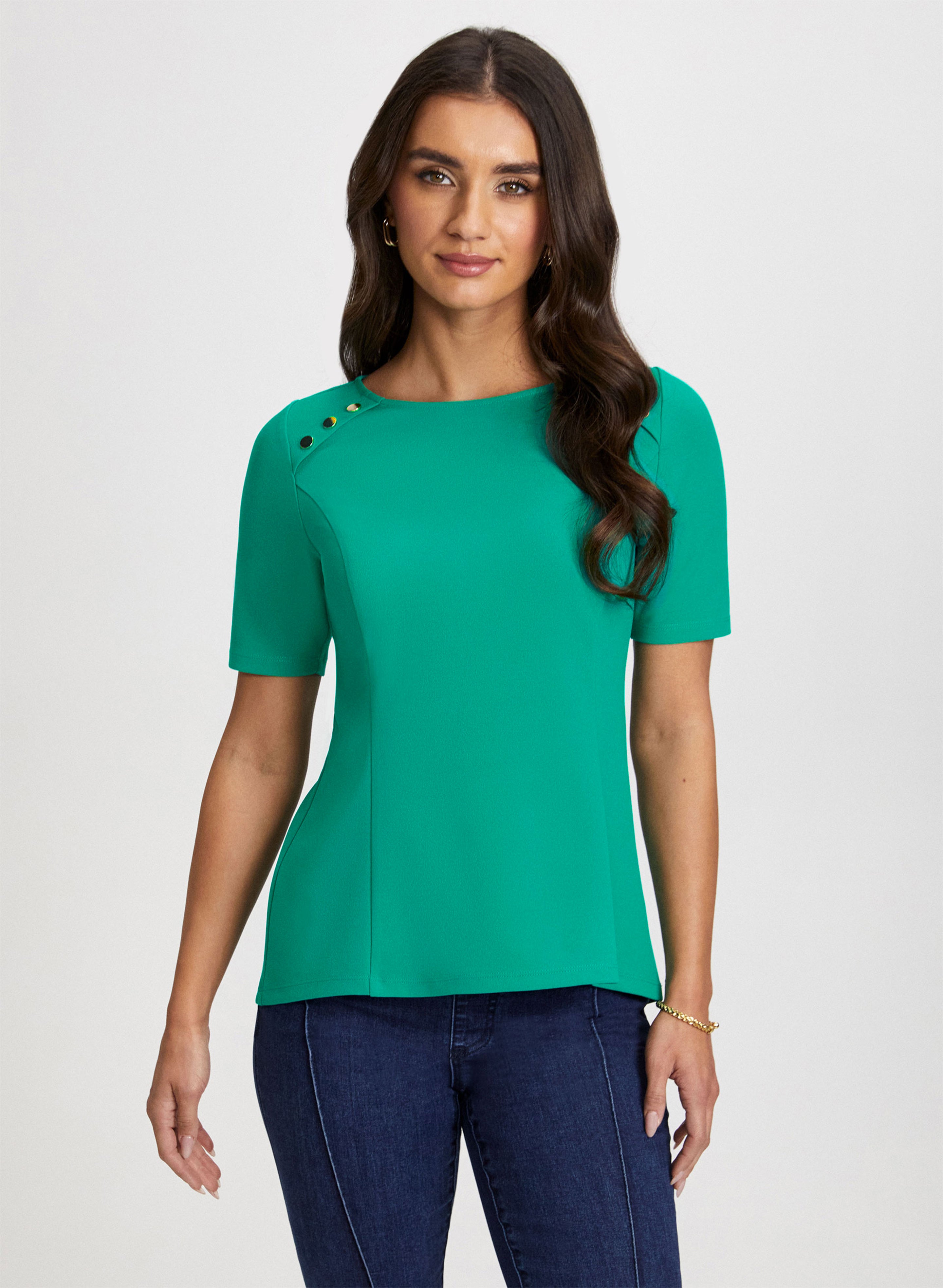 Green peplum top on sale