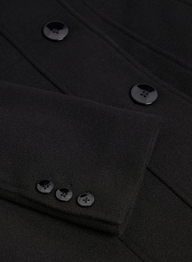 Wool Solid Color Regular Coat grm0142