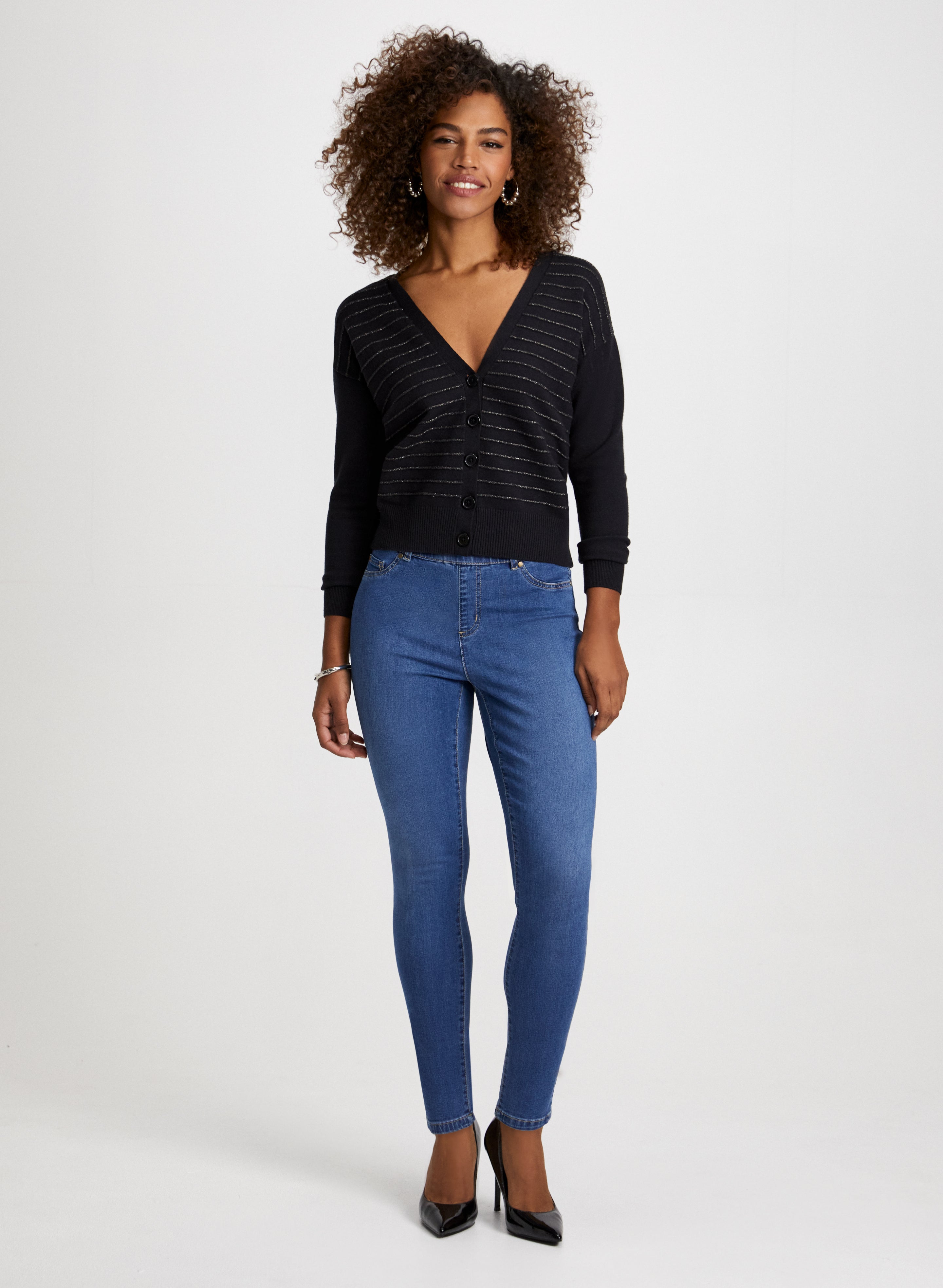 Ottoman Cardigan Straight Leg Jeans