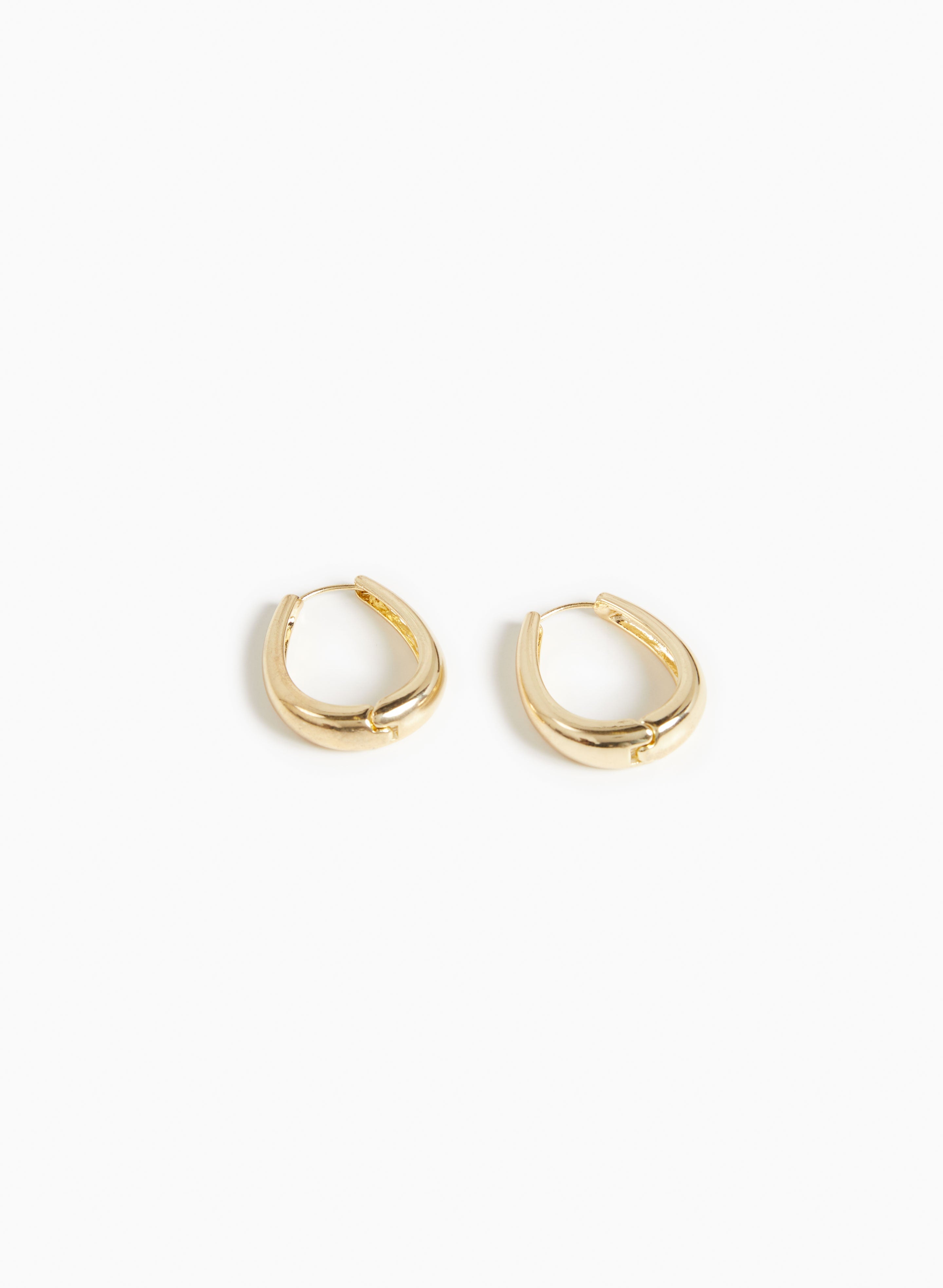 Egg-Shaped Hoop Earrings