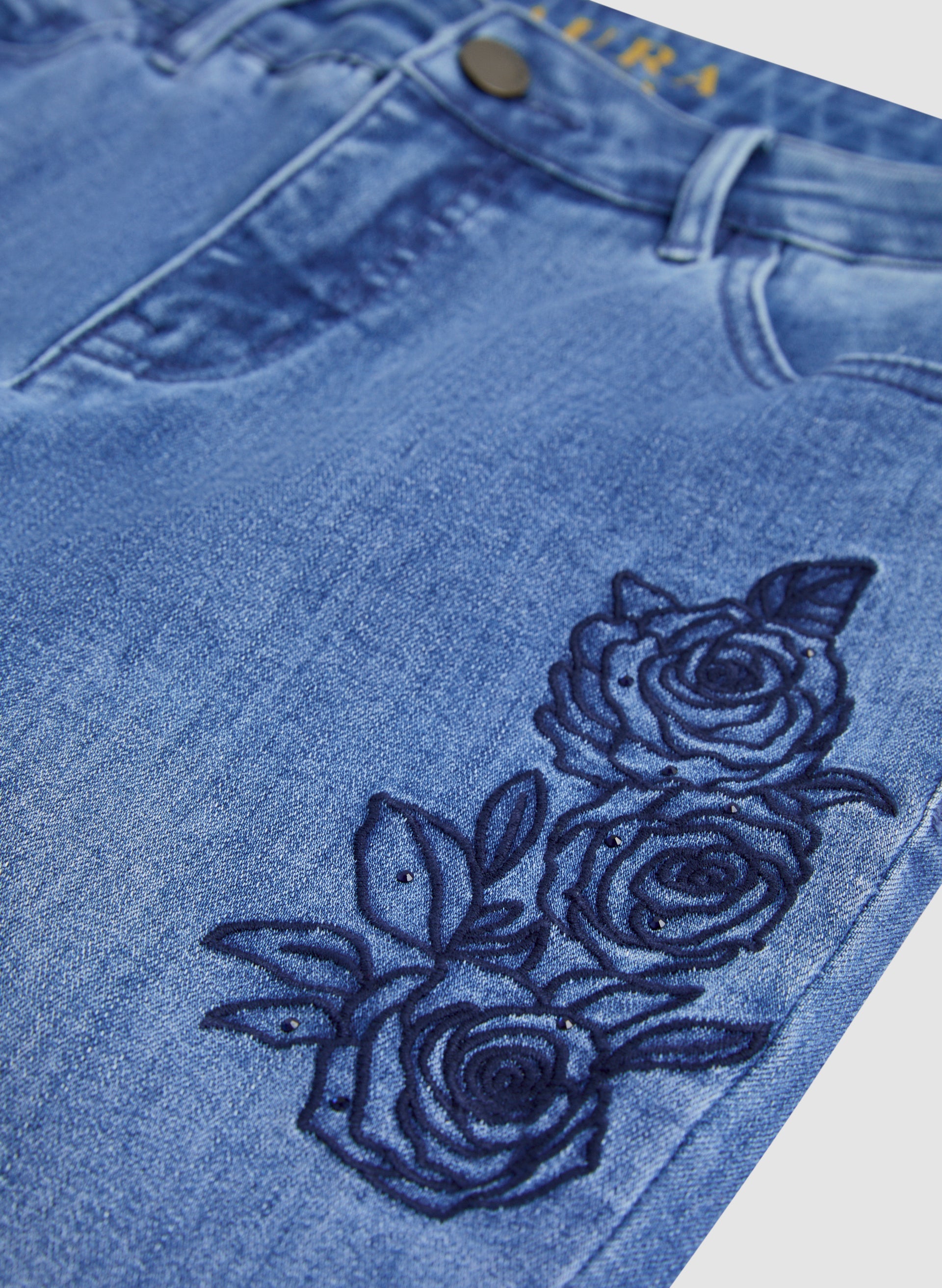 Floral Embroidered Mom Jeans - Jeans - Clothing
