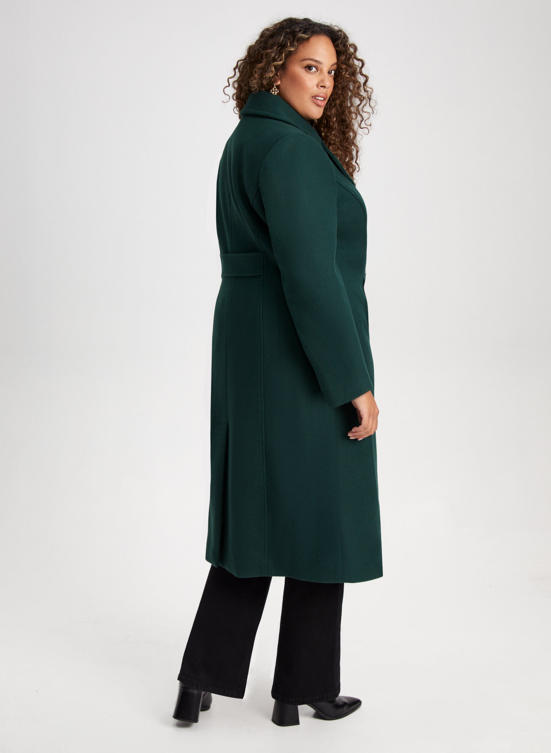 Notch Collar Wool Blend Coat