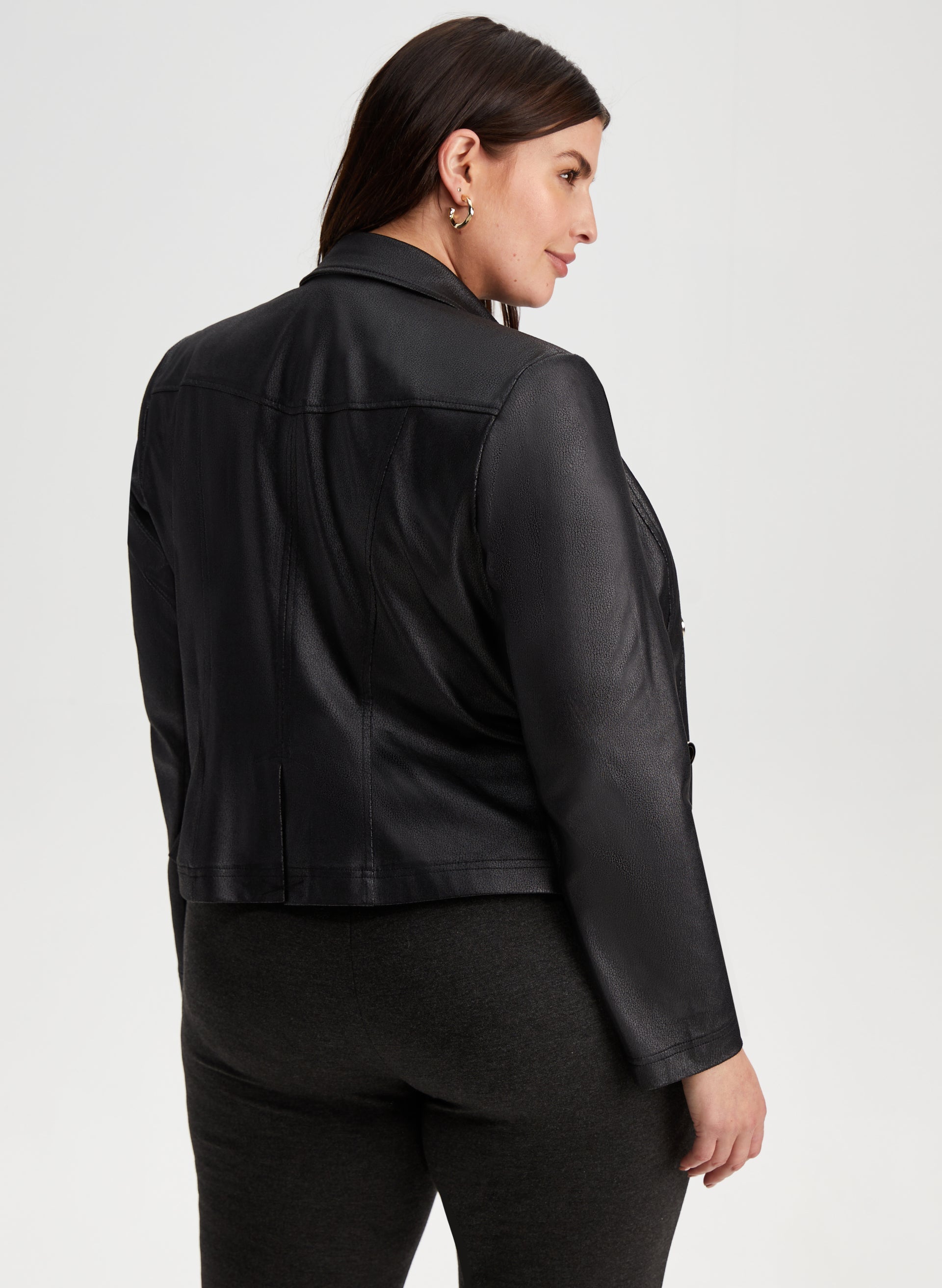 Black suede jacket plus size clearance