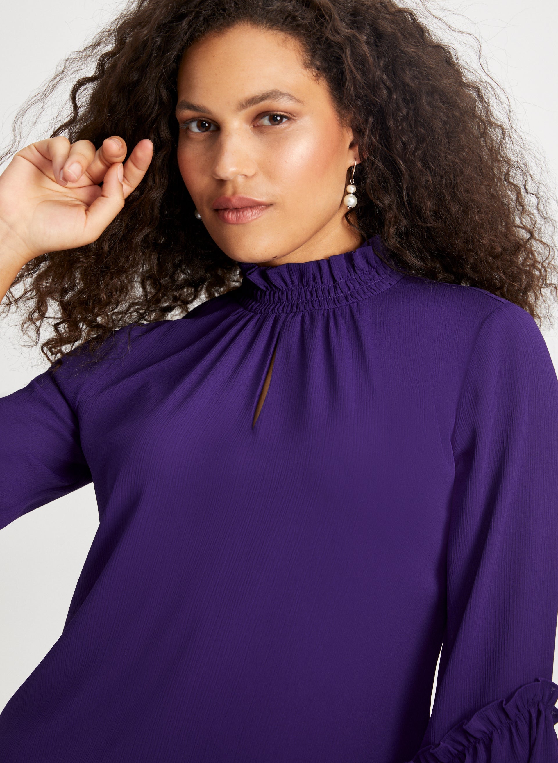 High neck smock top shop