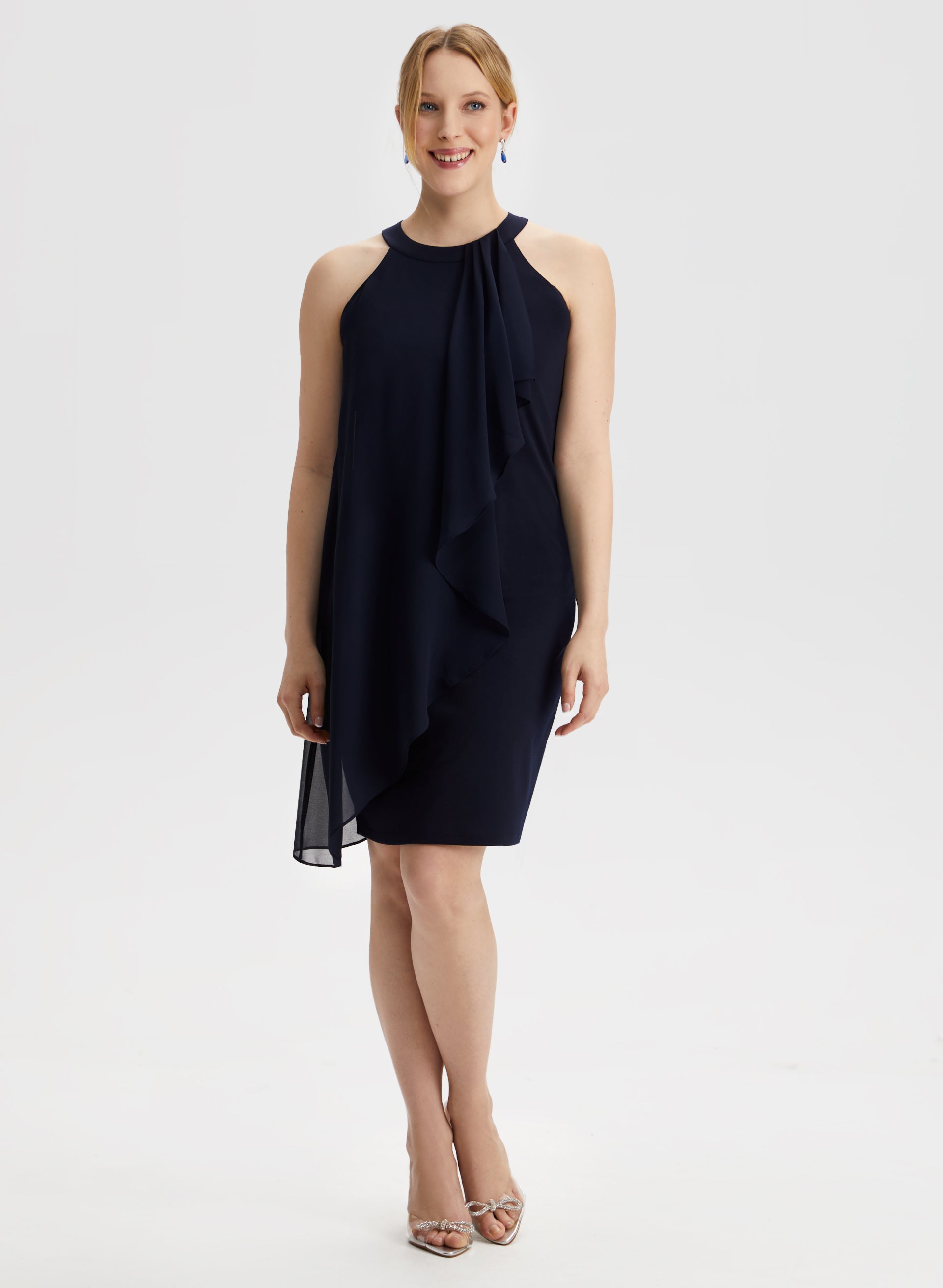 Cleo Neck Ruffle Dress