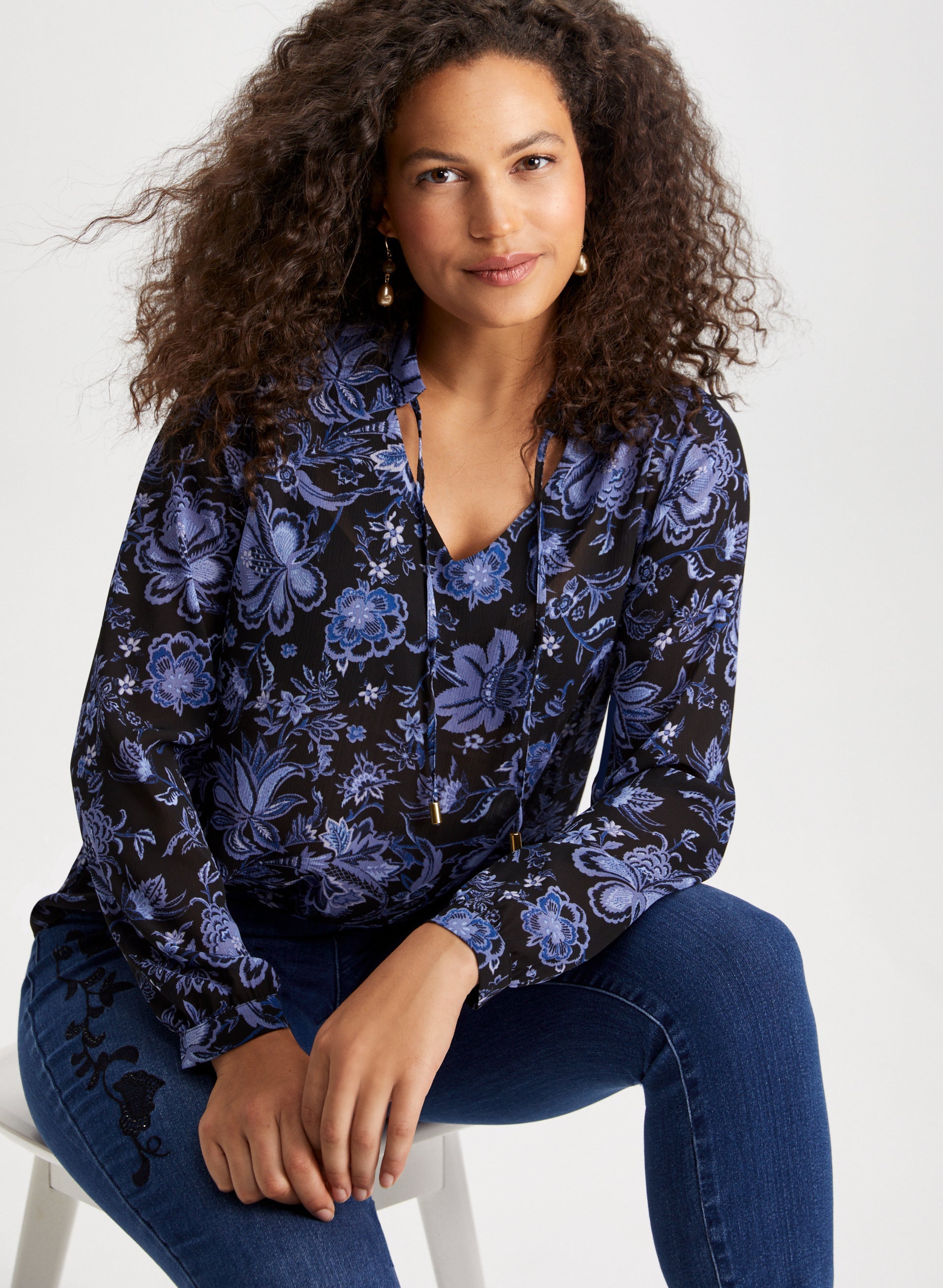 Blue floral shirt outlet