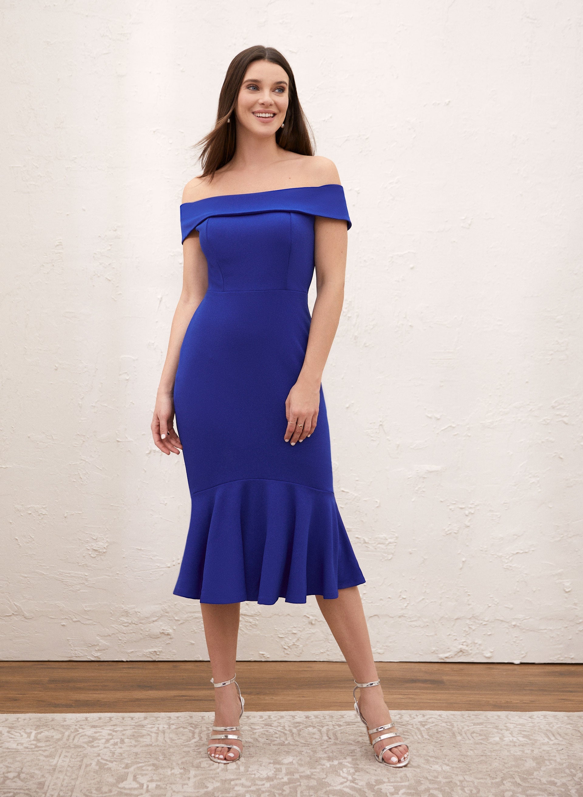 Off the Shoulder Flounce Dress