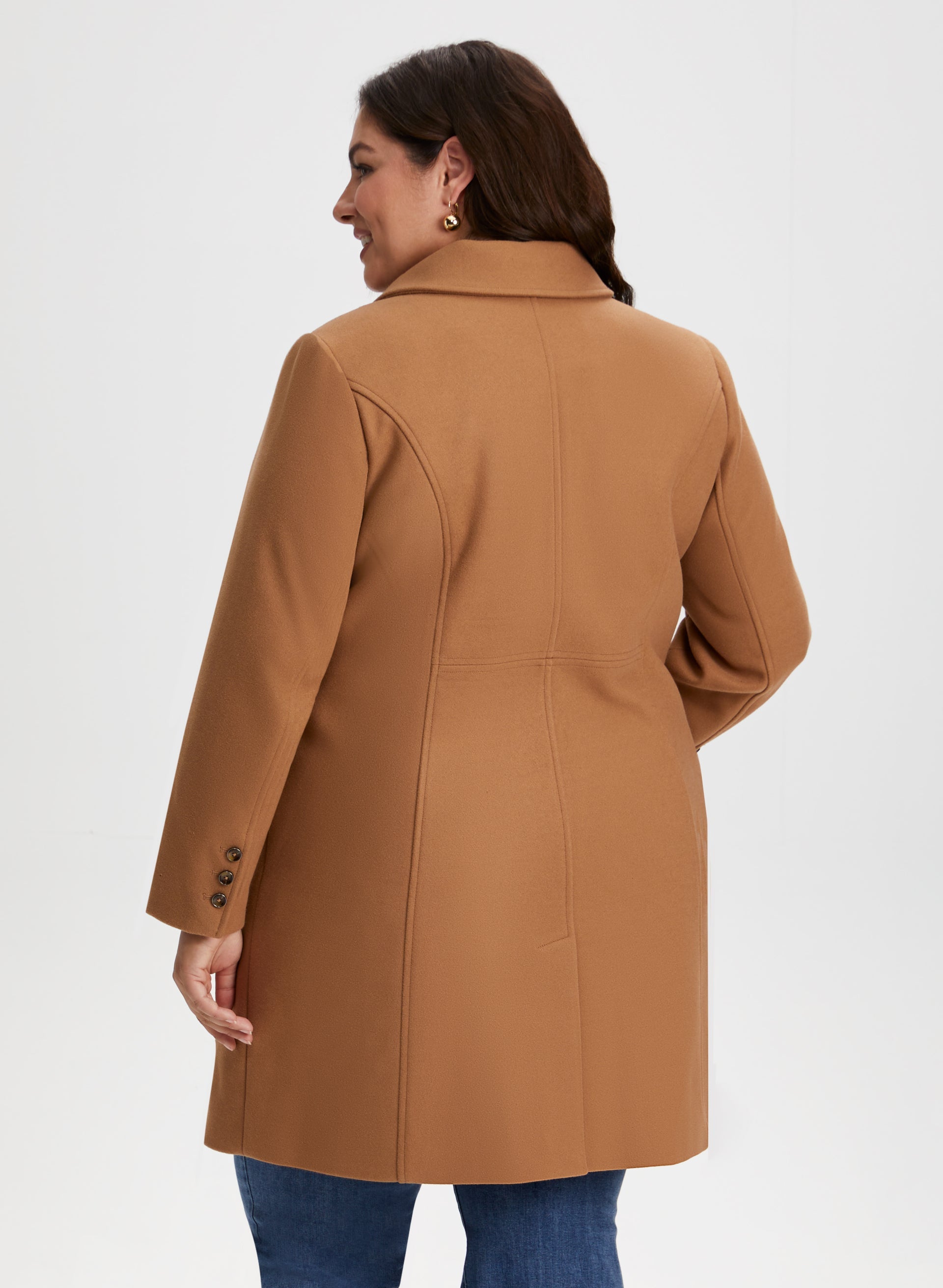 Stretch Wool Blend Coat