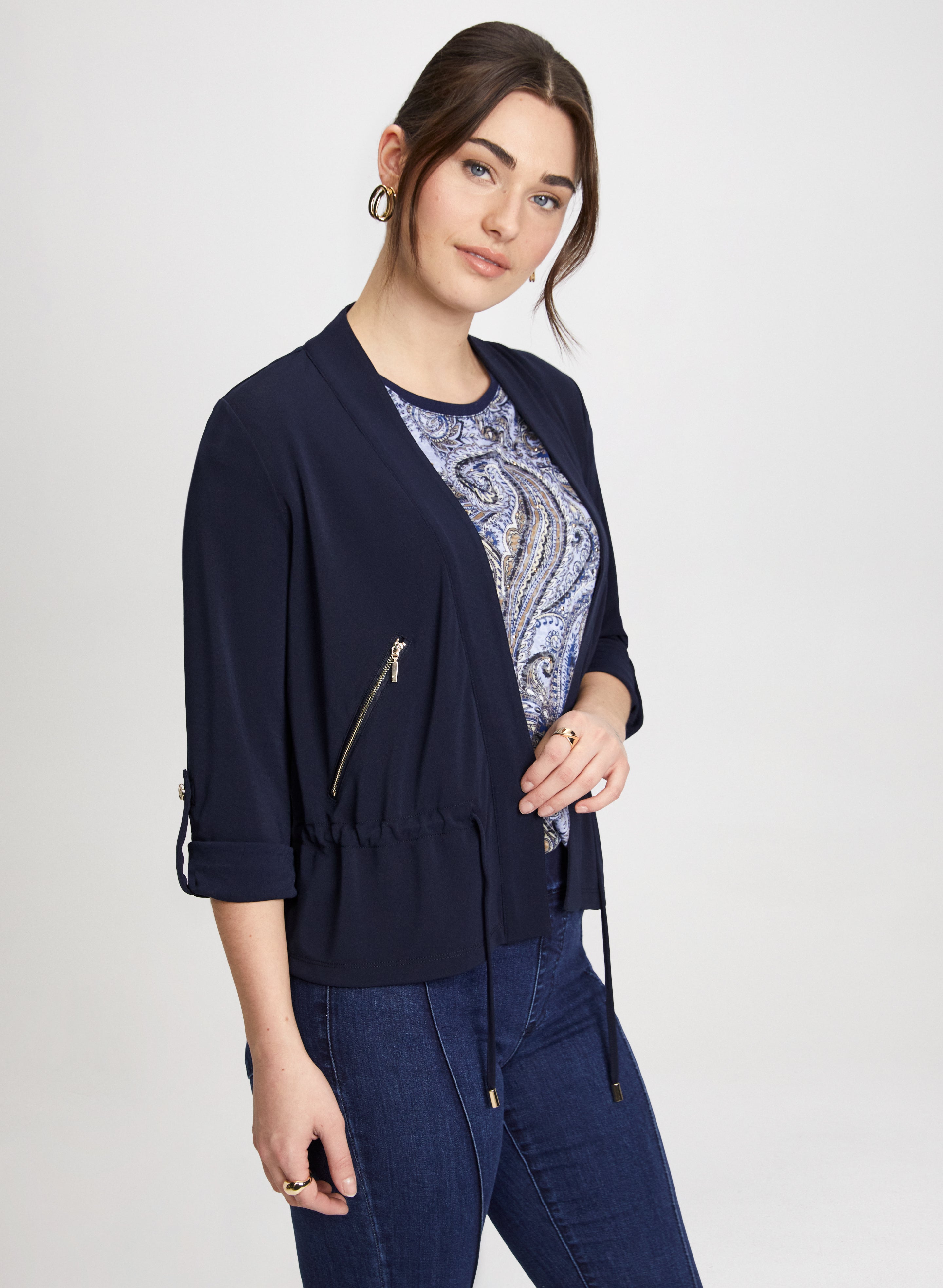 Drawstring Waist Cover Up Top