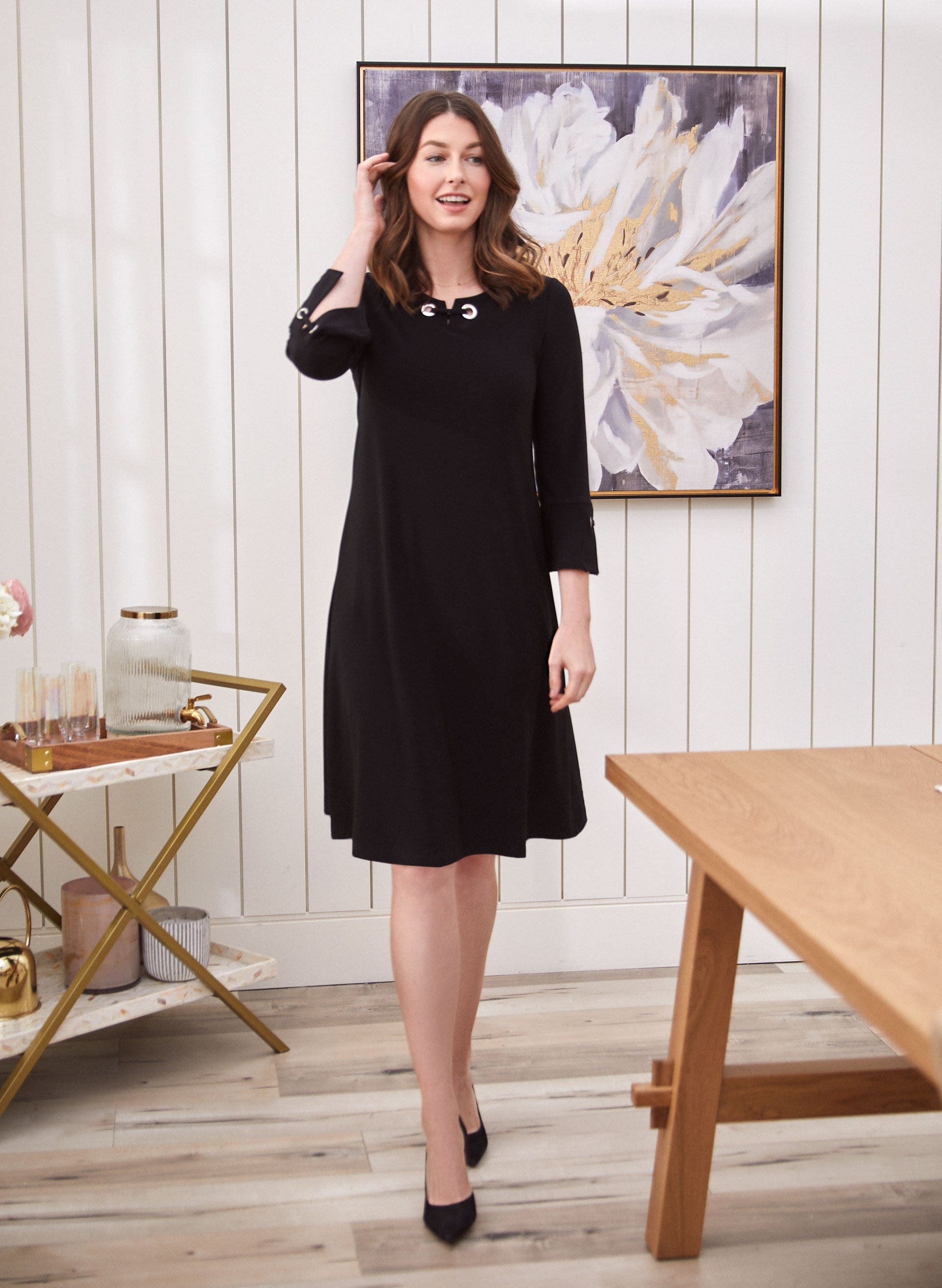 Black scoop neck dress hotsell