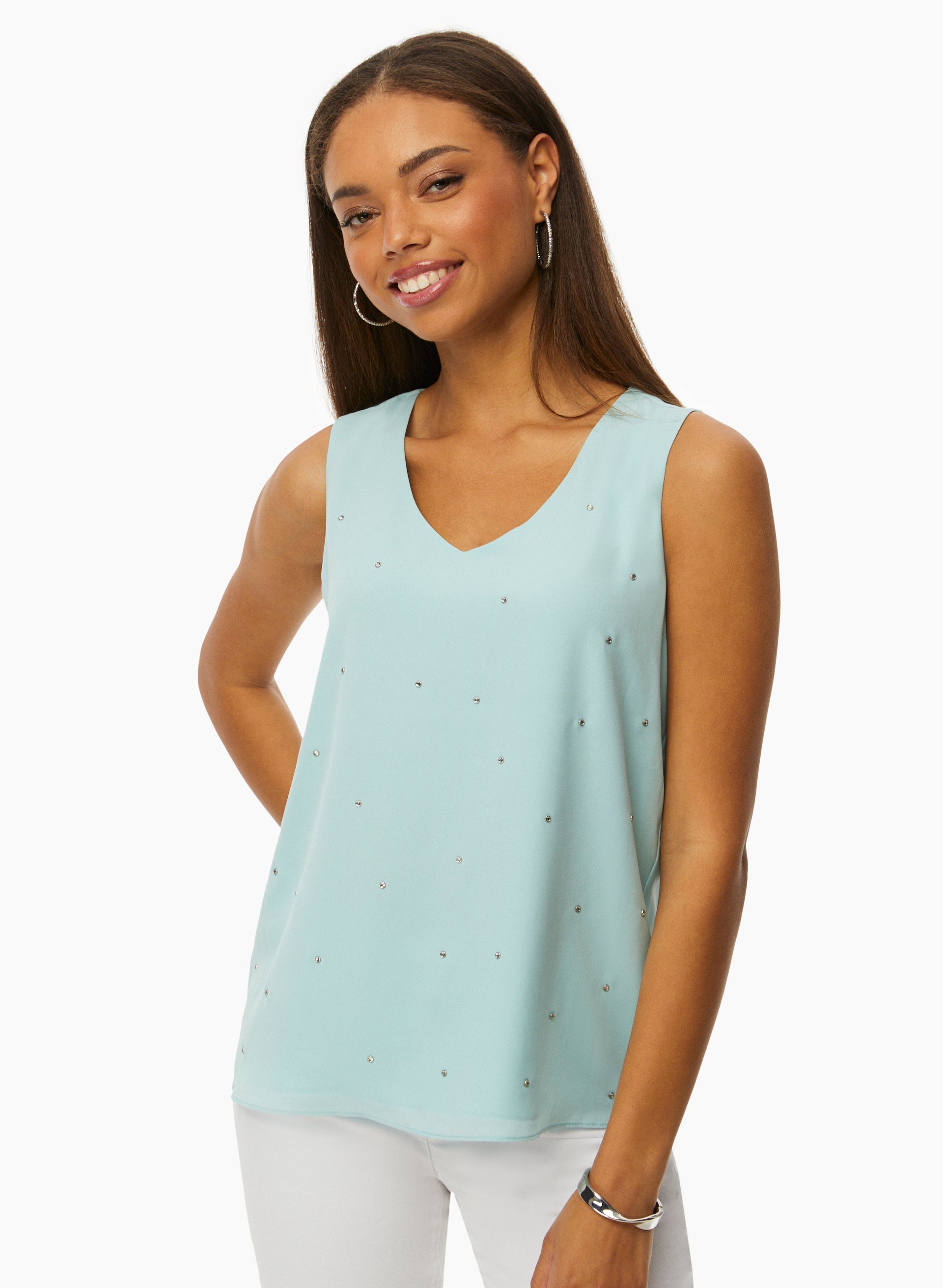 Stud Detail Sleeveless Top