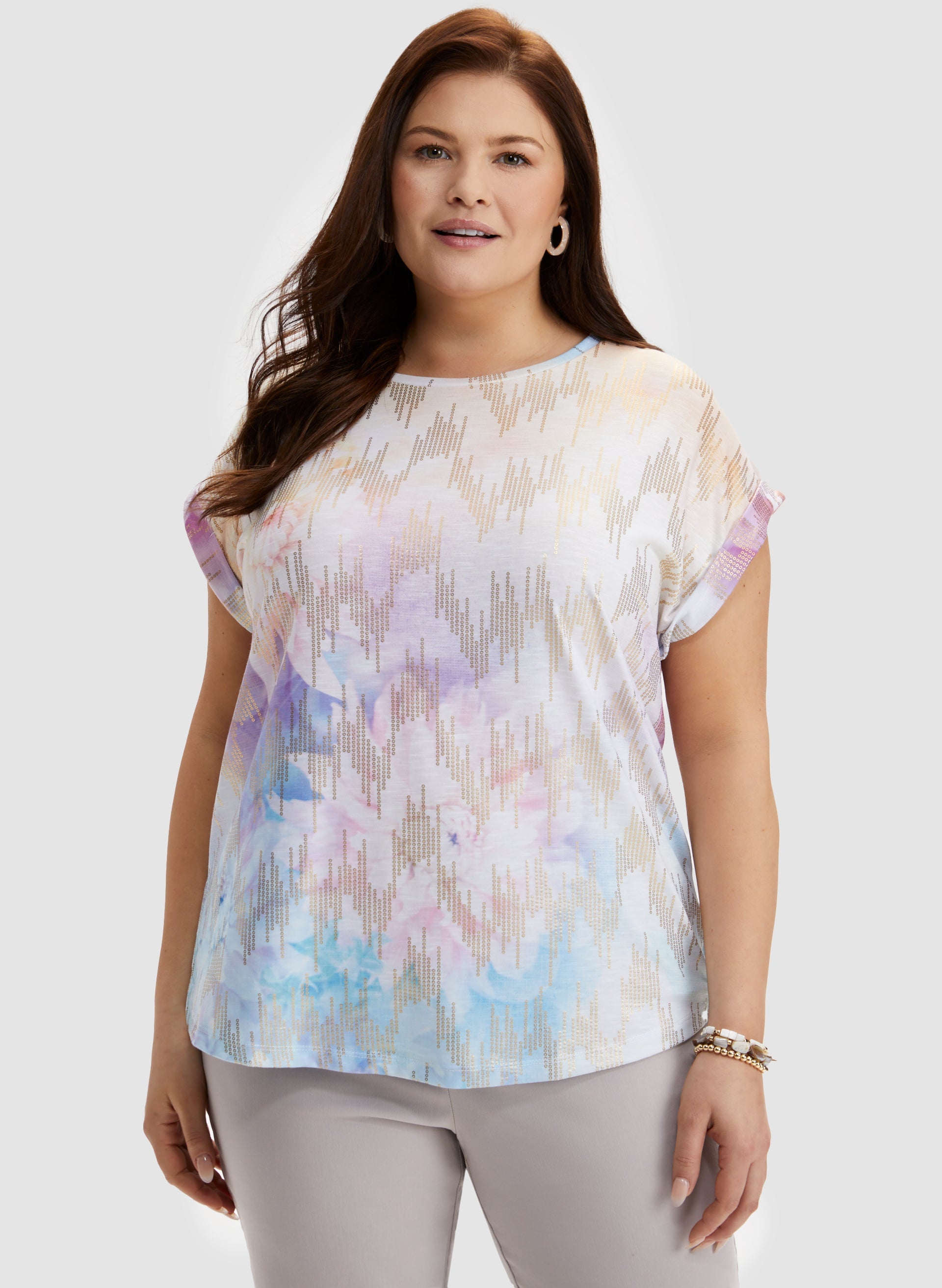 Abstract Floral Print Tee