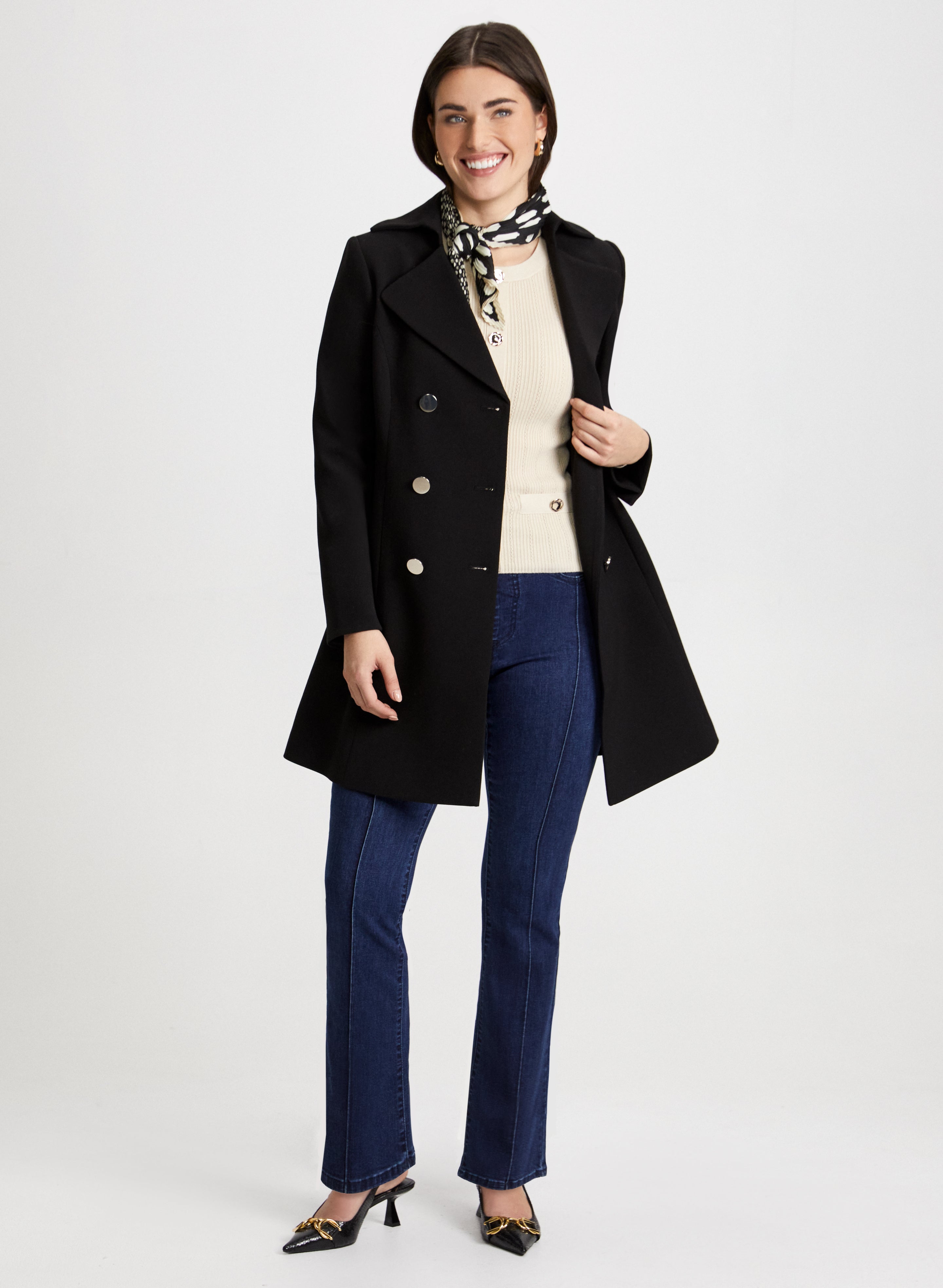 Black overcoat with jeans clearance