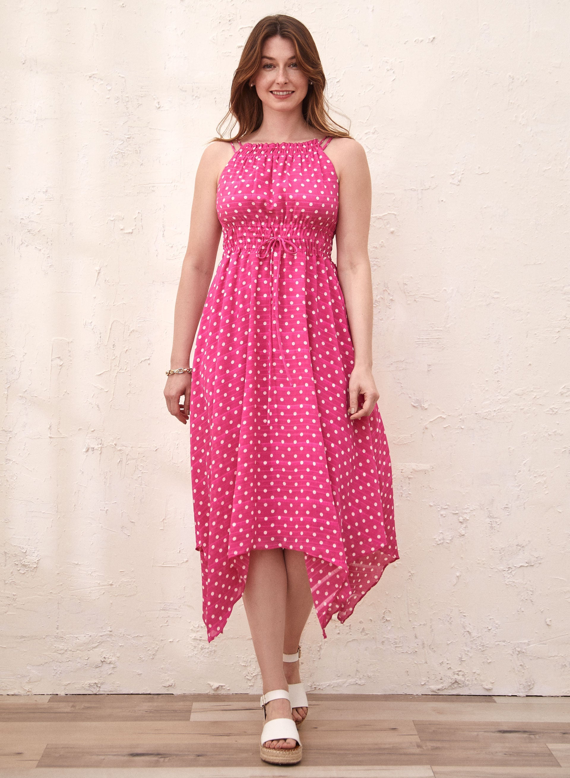 Polka Dot Halter Neck Dress