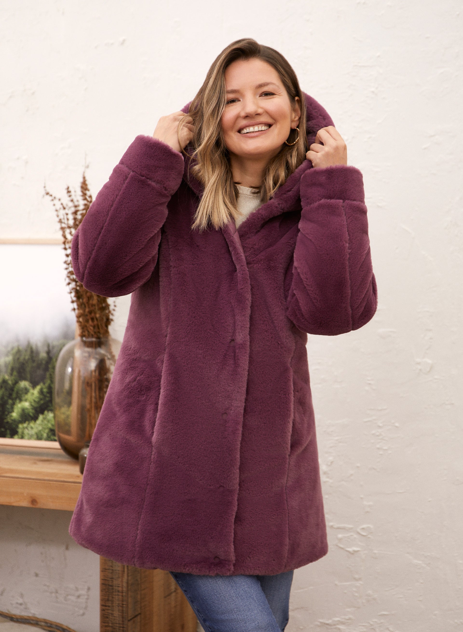 Reversible Faux Fur Coat