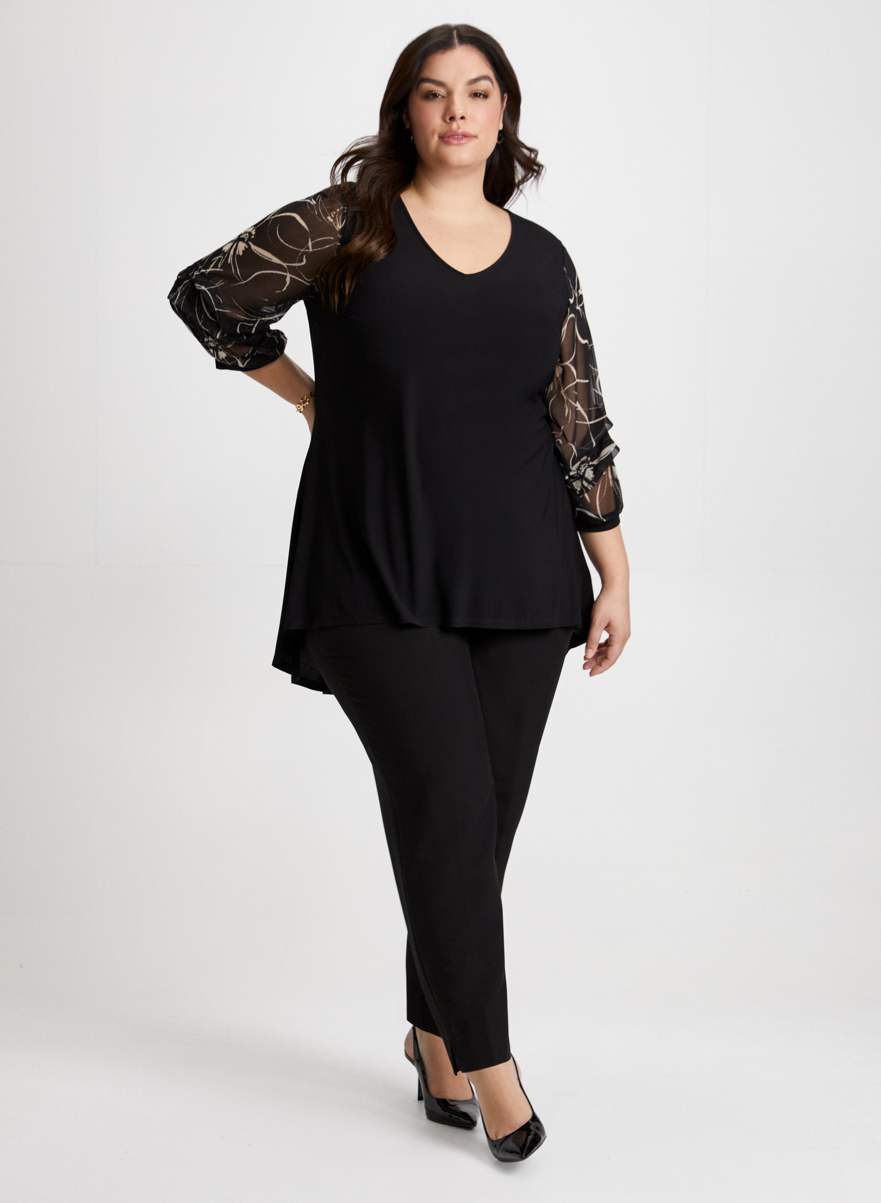 Pinched Sleeve Top & City Fit Pants