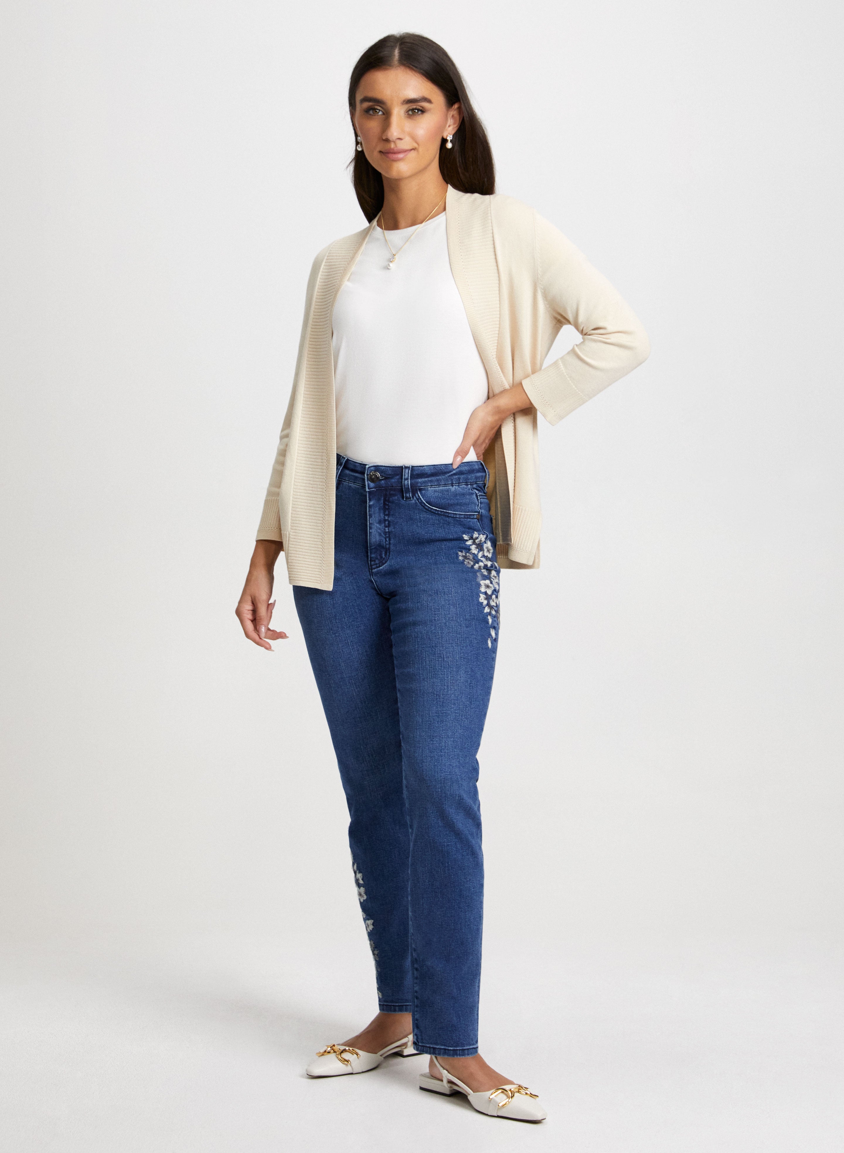 Jeans and a cardigan sale