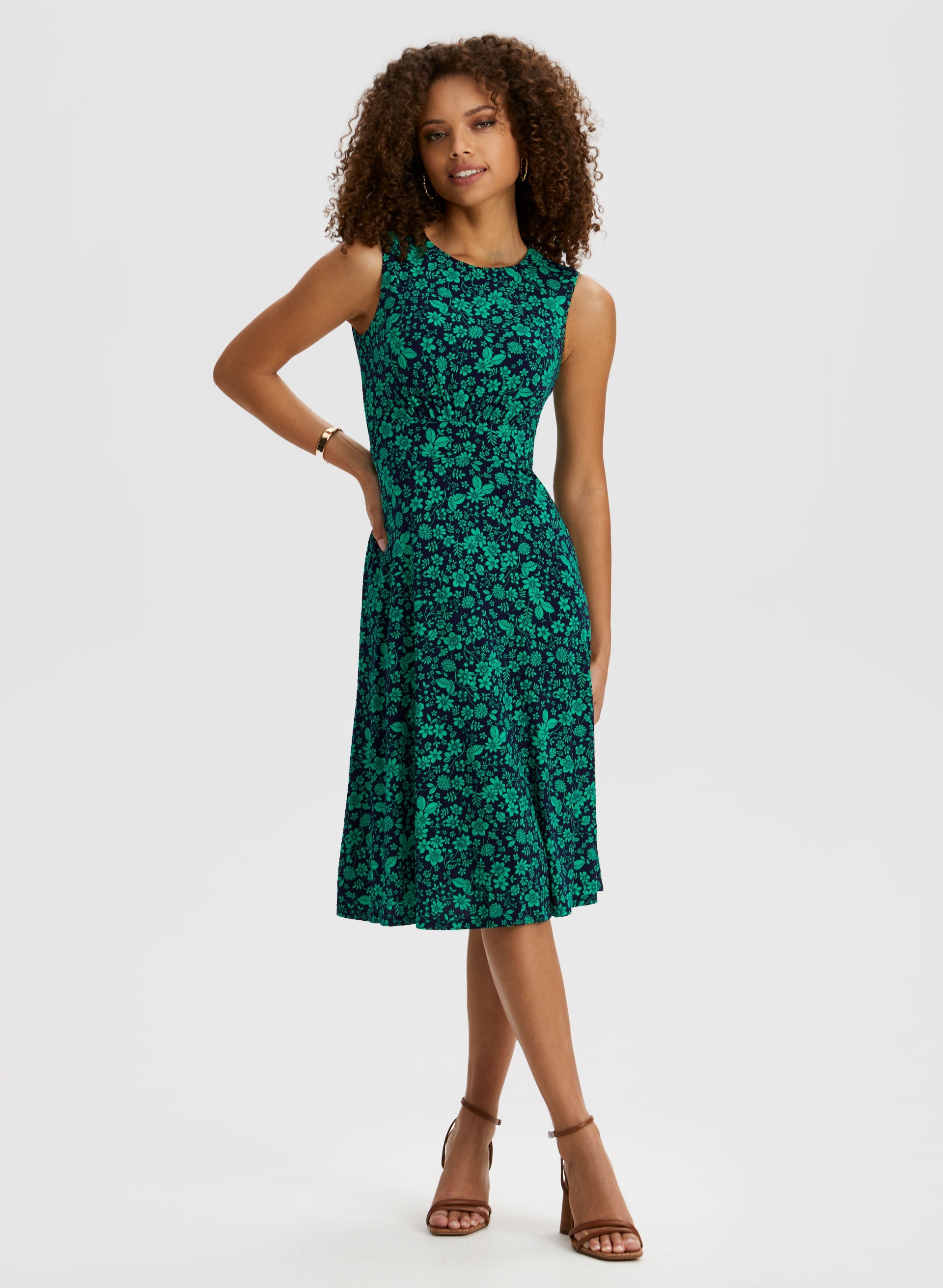 Laura Floral Print Midi Dress Upper Canada Mall