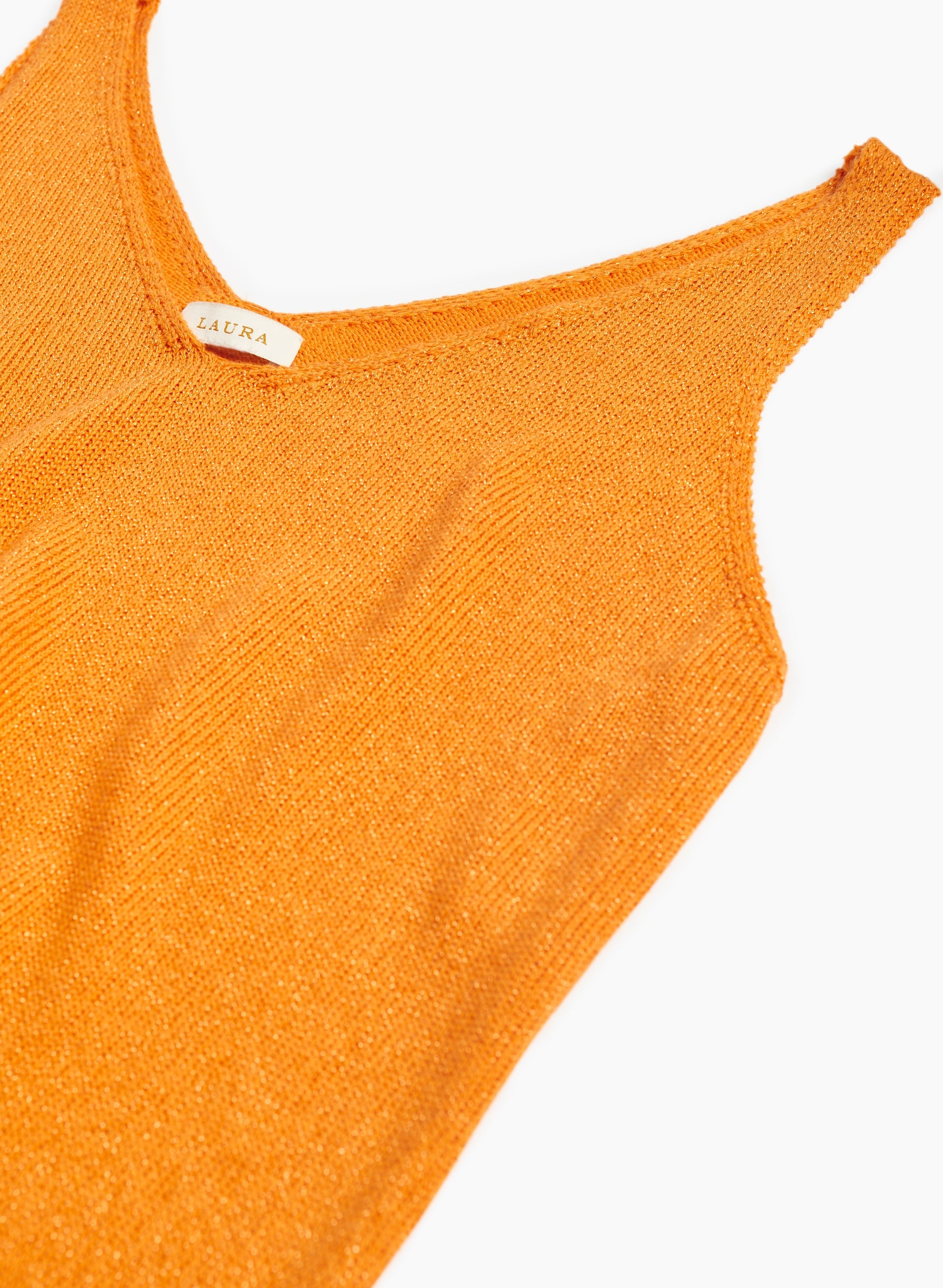 Orange sleeveless sweater clearance