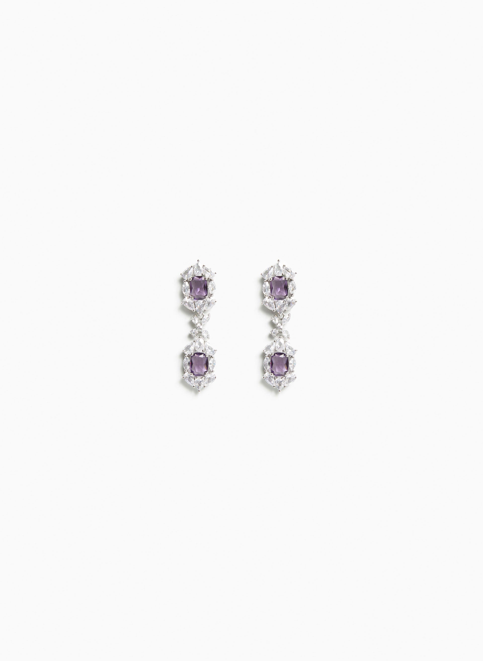 Three-Tier Crystal & Rhinestone Earrings