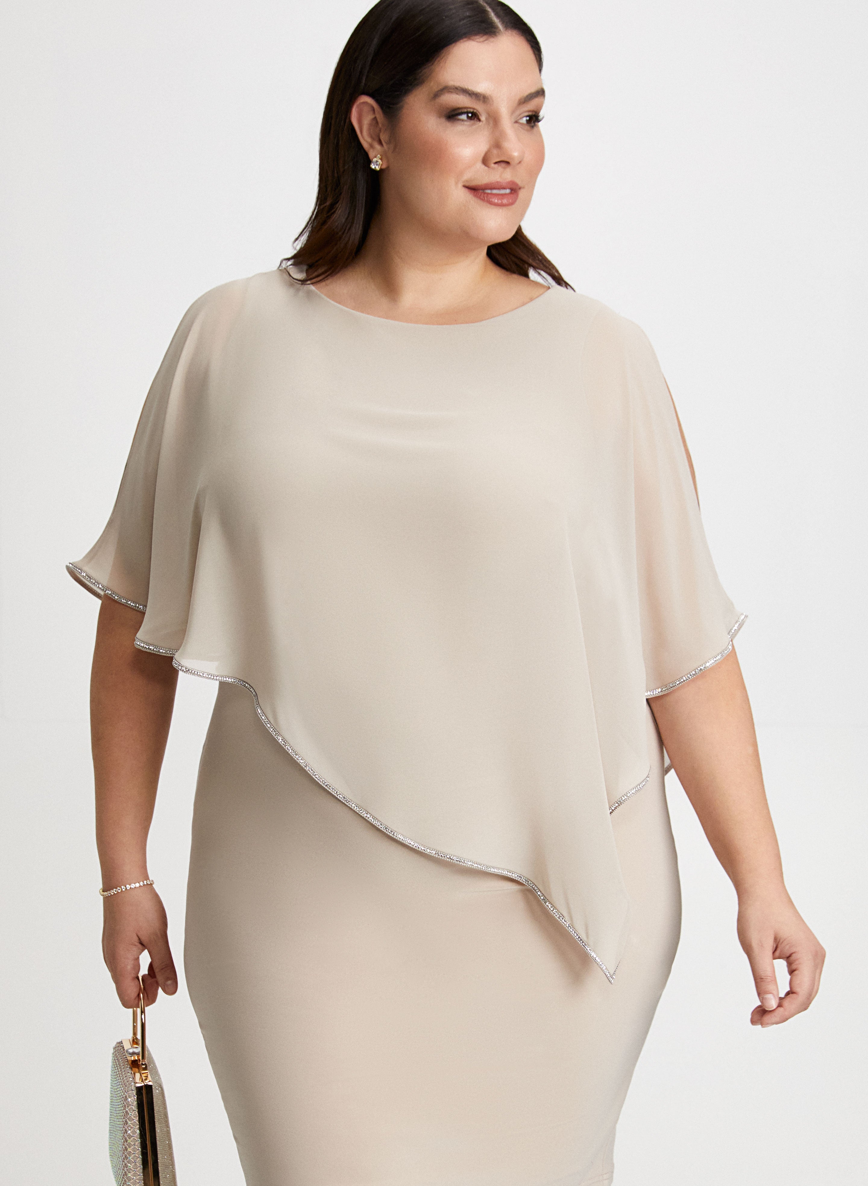 Chiffon poncho plus size fashion